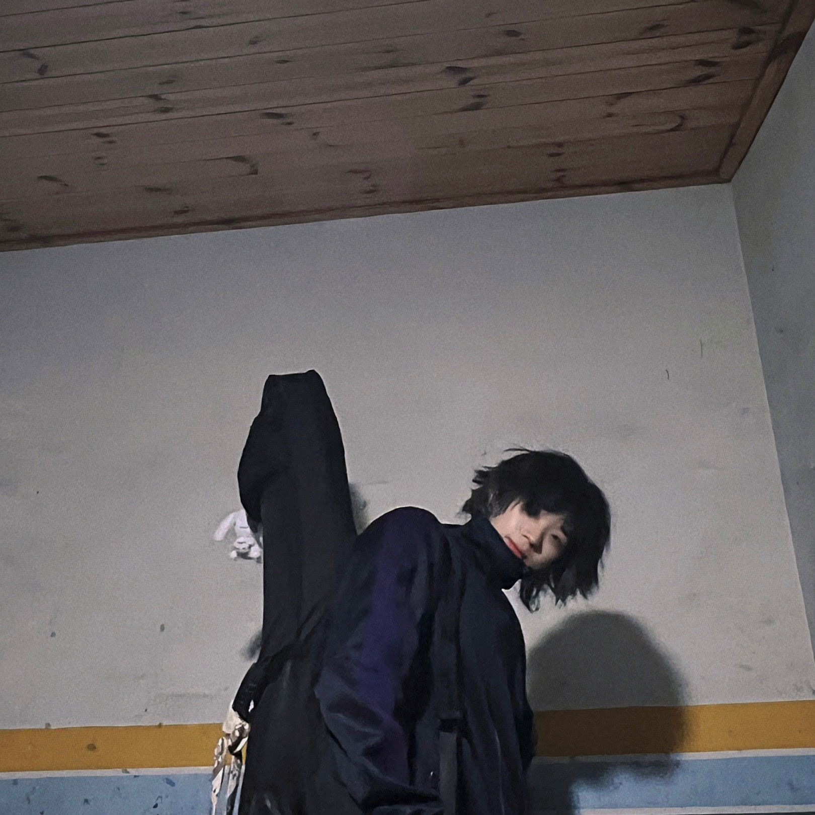 Needles Track Jacket Poly Smooth Navy 착용 스타일