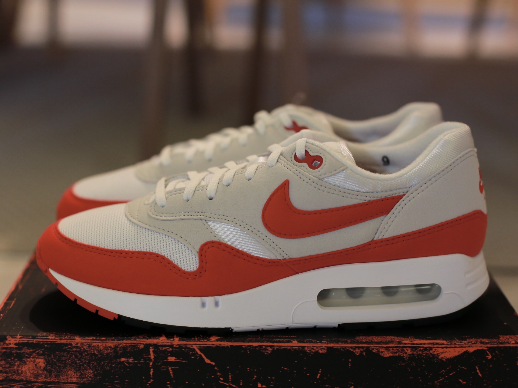 Nike Air Max 1 '86 Original Big Bubble, Nike Air Max 1 '86 Original Golf White University Red 착용 스타일 - 1