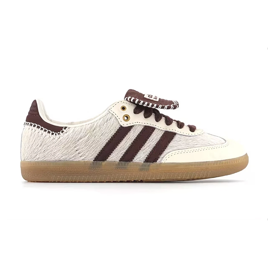Adidas x Wales Bonner Pony Leo Samba Dark Brown Cream White, Adidas x Wales Bonner Nylon Samba Fox Brown Sandy Beige 착용 스타일 - 4
