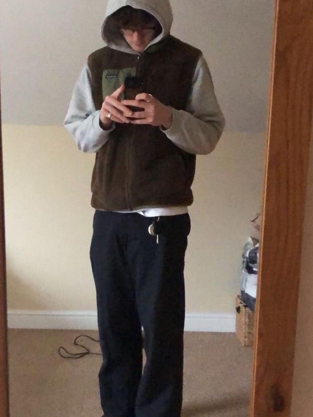 Stussy Sherpa Jacket Olive, Stussy Sherpa Reversible Vest Olive 착용 스타일 - 4
