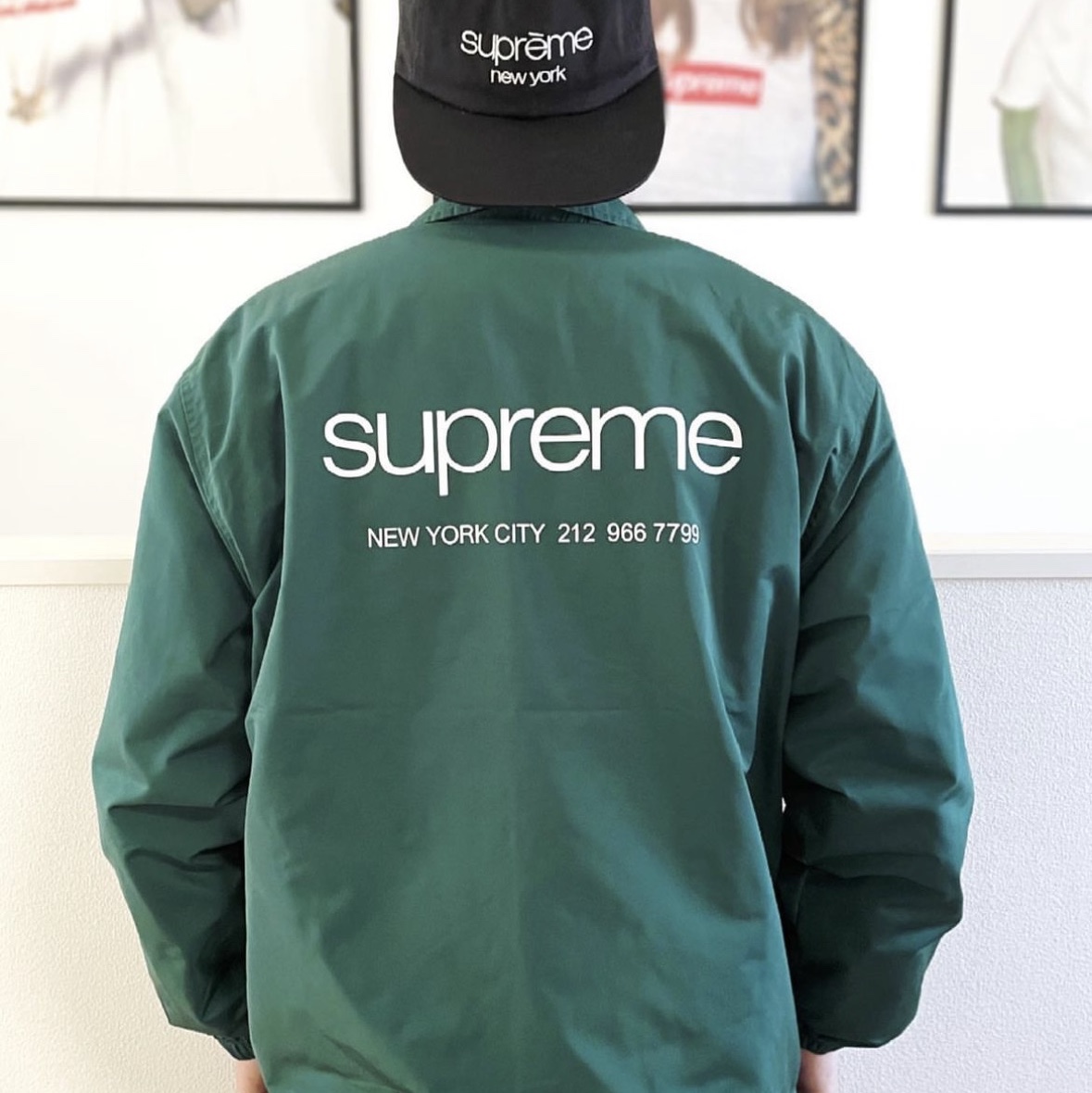 Supreme NYC Coaches Jacket Green - 23FW 착용 스타일