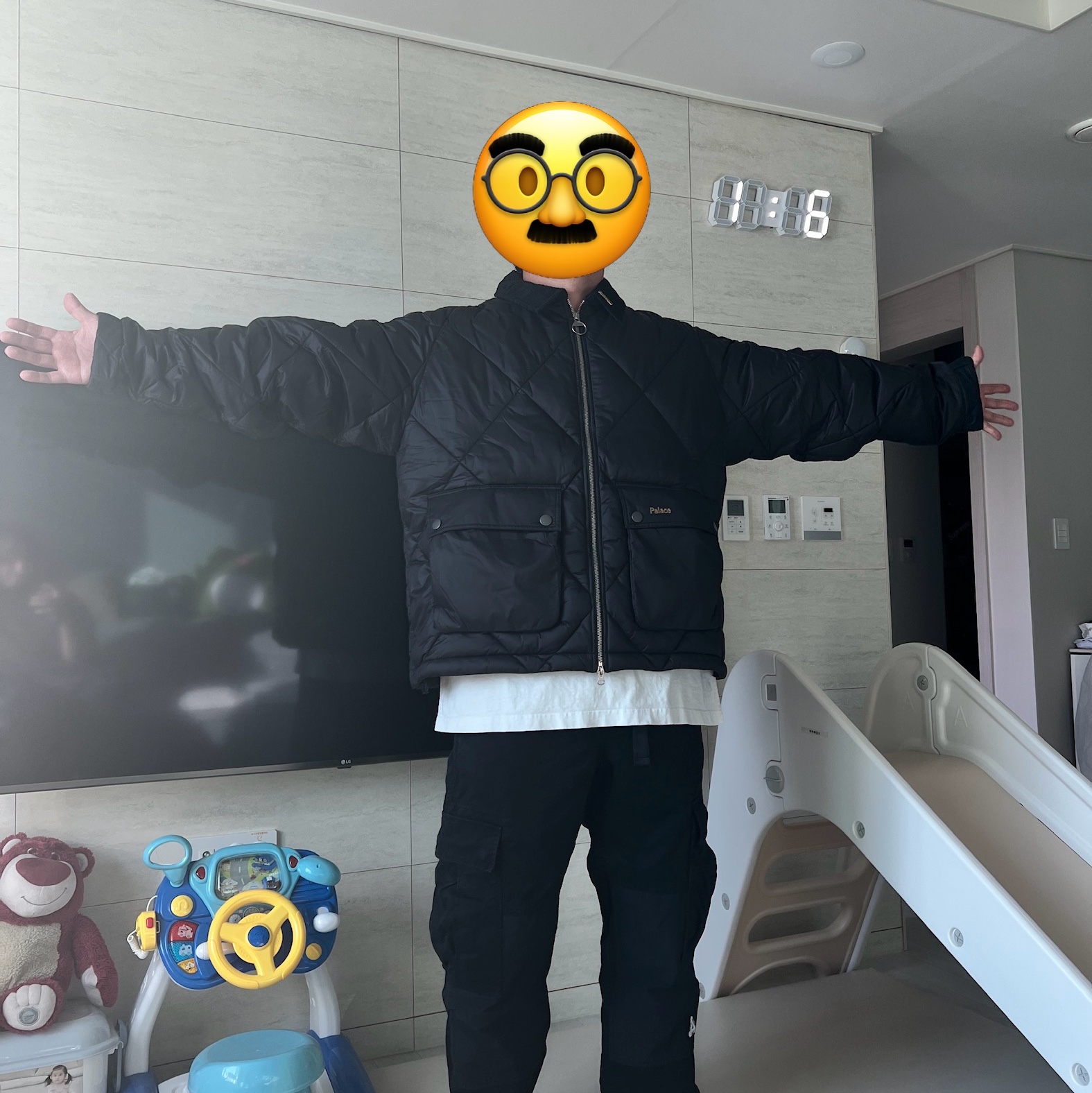 Palace x Barbour Dom Quilt Black - 23FW 착용 스타일 - 2