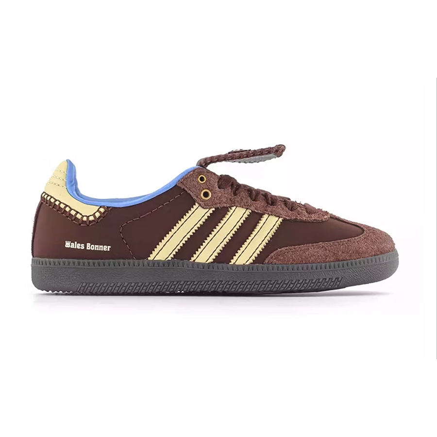 Adidas x Wales Bonner Pony Leo Samba Dark Brown Cream White, Adidas x Wales Bonner Nylon Samba Fox Brown Sandy Beige 착용 스타일 - 3