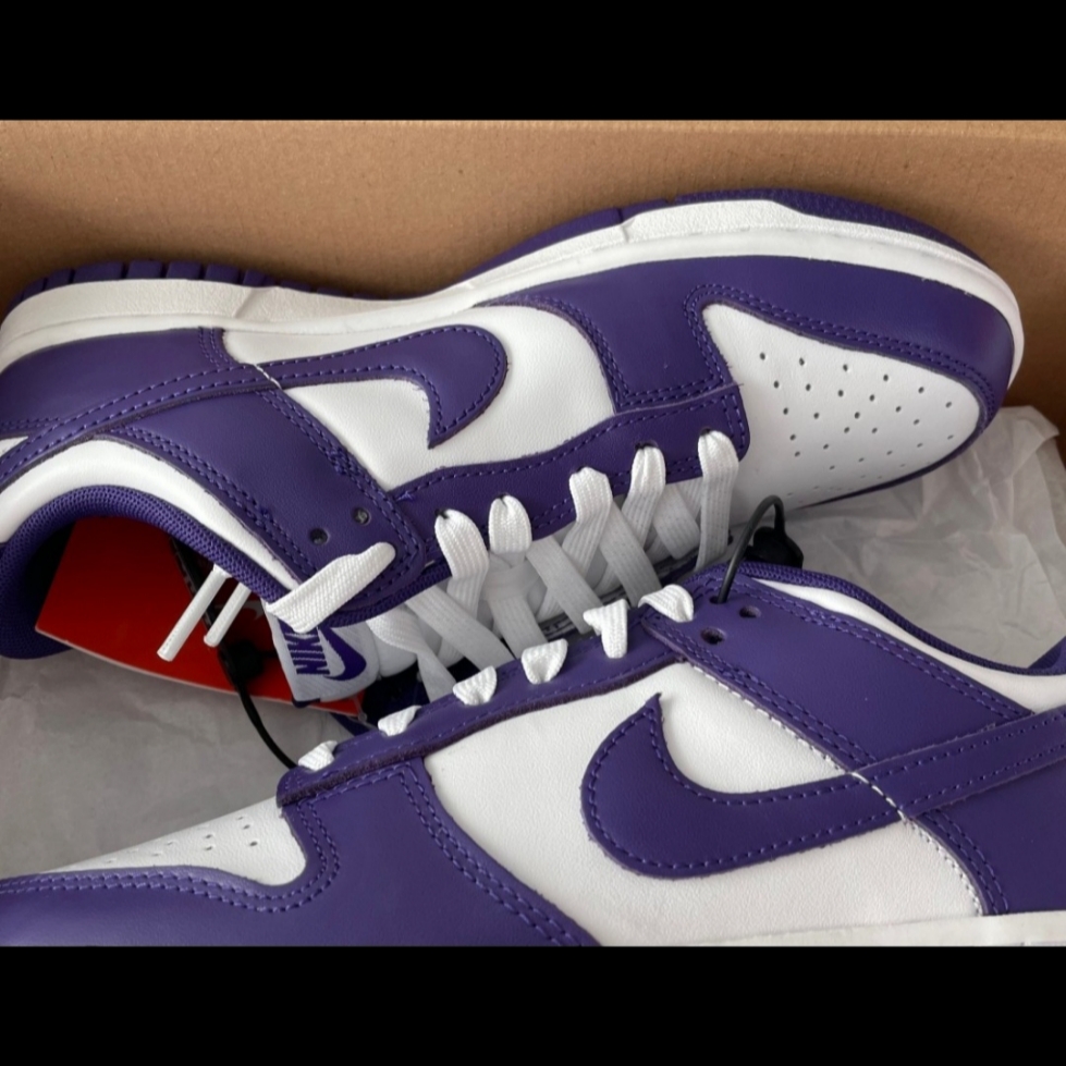Nike Dunk Low Retro Championship Court Purple 착용 스타일 - 1