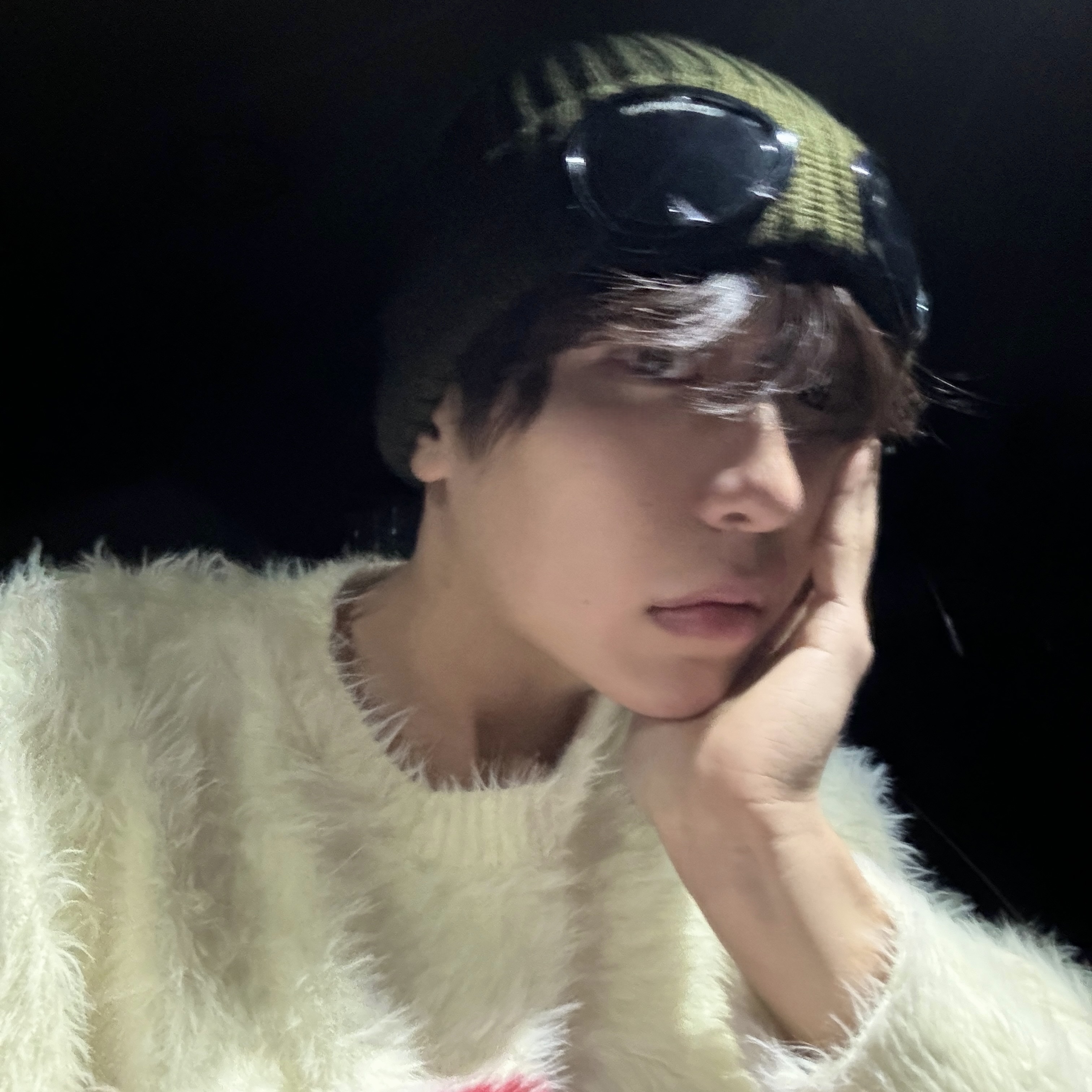 C.P. Company Cotton Goggle Beanie Khaki - 21SS 착용 스타일