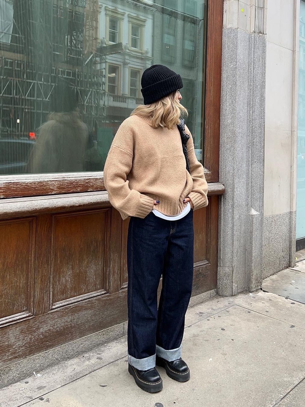 Supreme Baggy Jean Rigid Indigo - 22SS, (W) Bottega Veneta Trousers Denim with Selvedge Indigo 착용 스타일 - 4