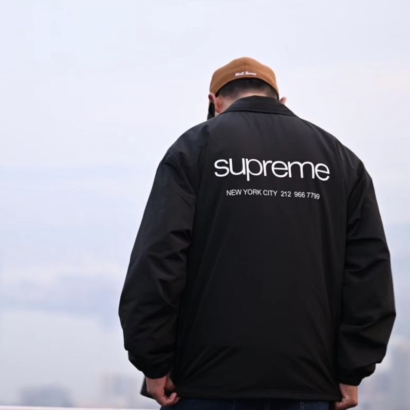Supreme NYC Coaches Jacket Black - 23FW 착용 스타일
