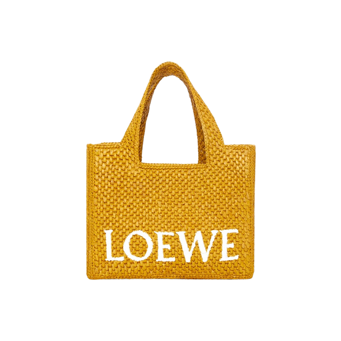 Loewe Small Loewe Font Tote In Raffia Ochre 상세 이미지 1