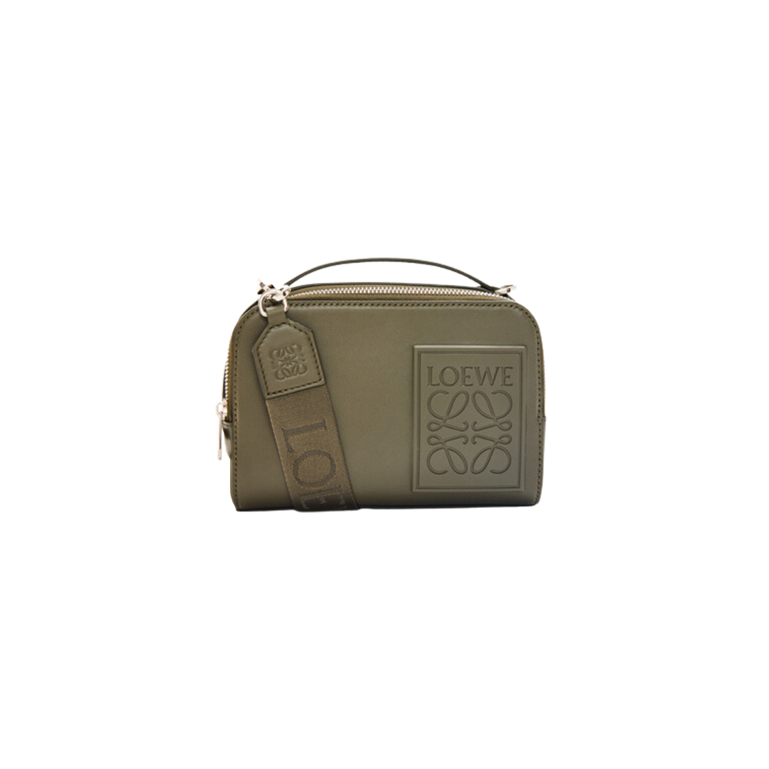 Loewe Mini Camera Crossbody Bag In Satin Calfskin Khaki Green 상세 이미지 1