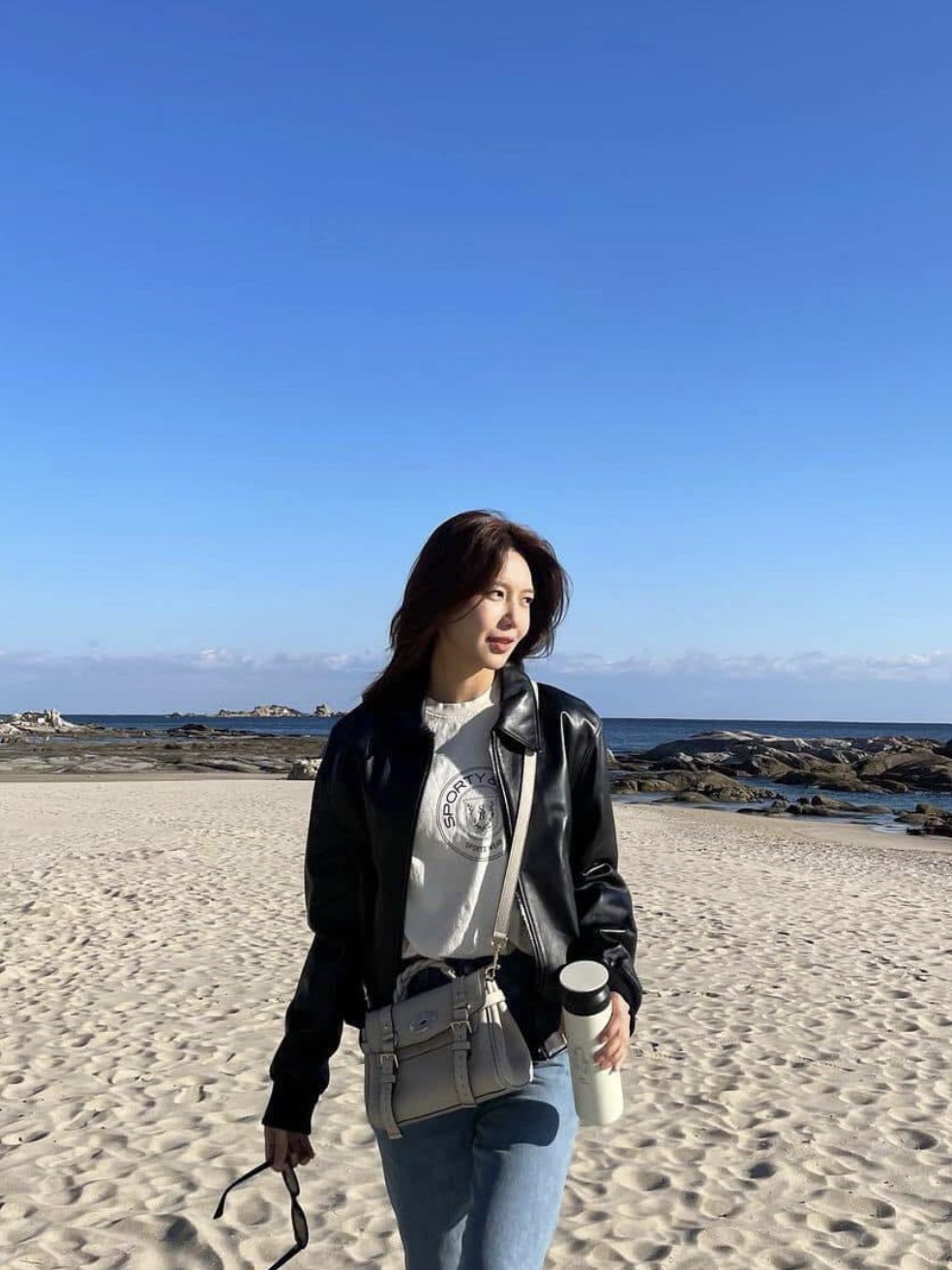 Zara Leather Bomber Jacket Black, Supreme Gore-Tex Infinium Windstopper Leather Varsity Jacket Black - 23FW 착용 스타일 - 4