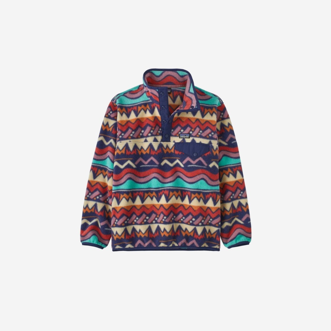 (Kids) Patagonia Lightweight Synchilla Snap-T Fleece Pullover Lofoten Geo Sound Blue 상세 이미지 1