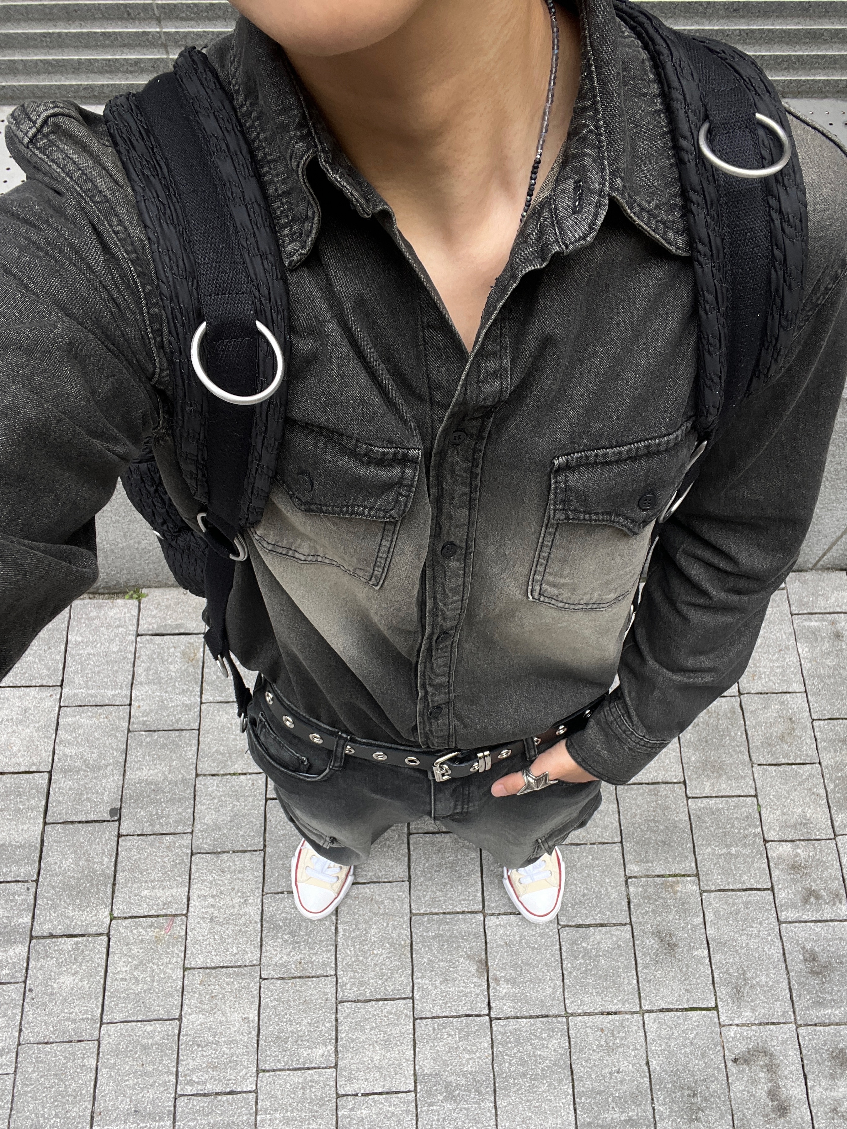 Maison Mihara Yasuhiro Peterson OG Sole Canvas Low-top Sneakers Natural 착용 스타일 - 3