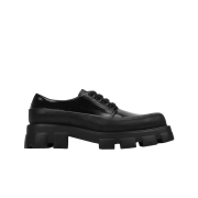 Prada Brushed Leather Derby Shoes Black