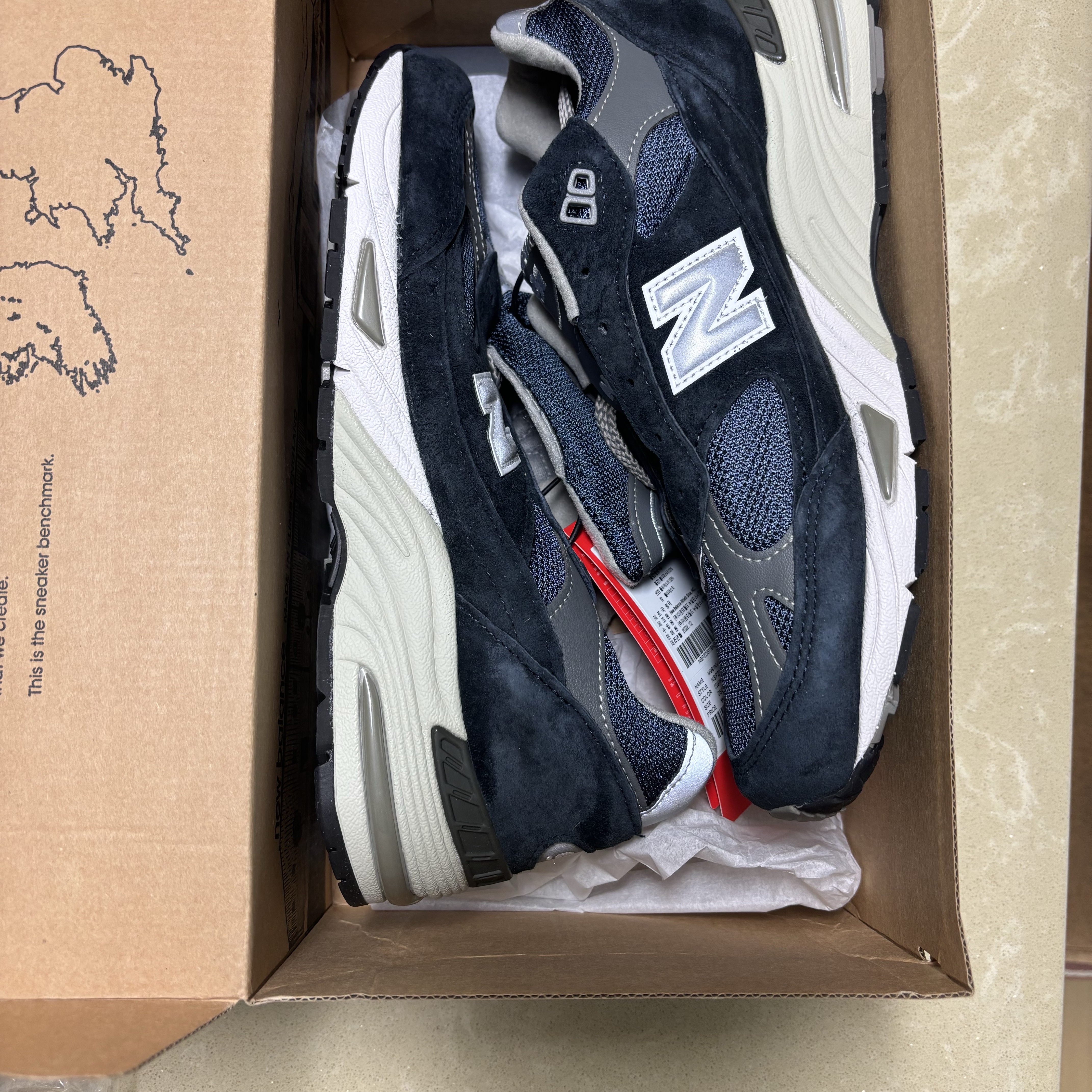 New Balance 991 Made in UK Navy 착용 스타일 - 2