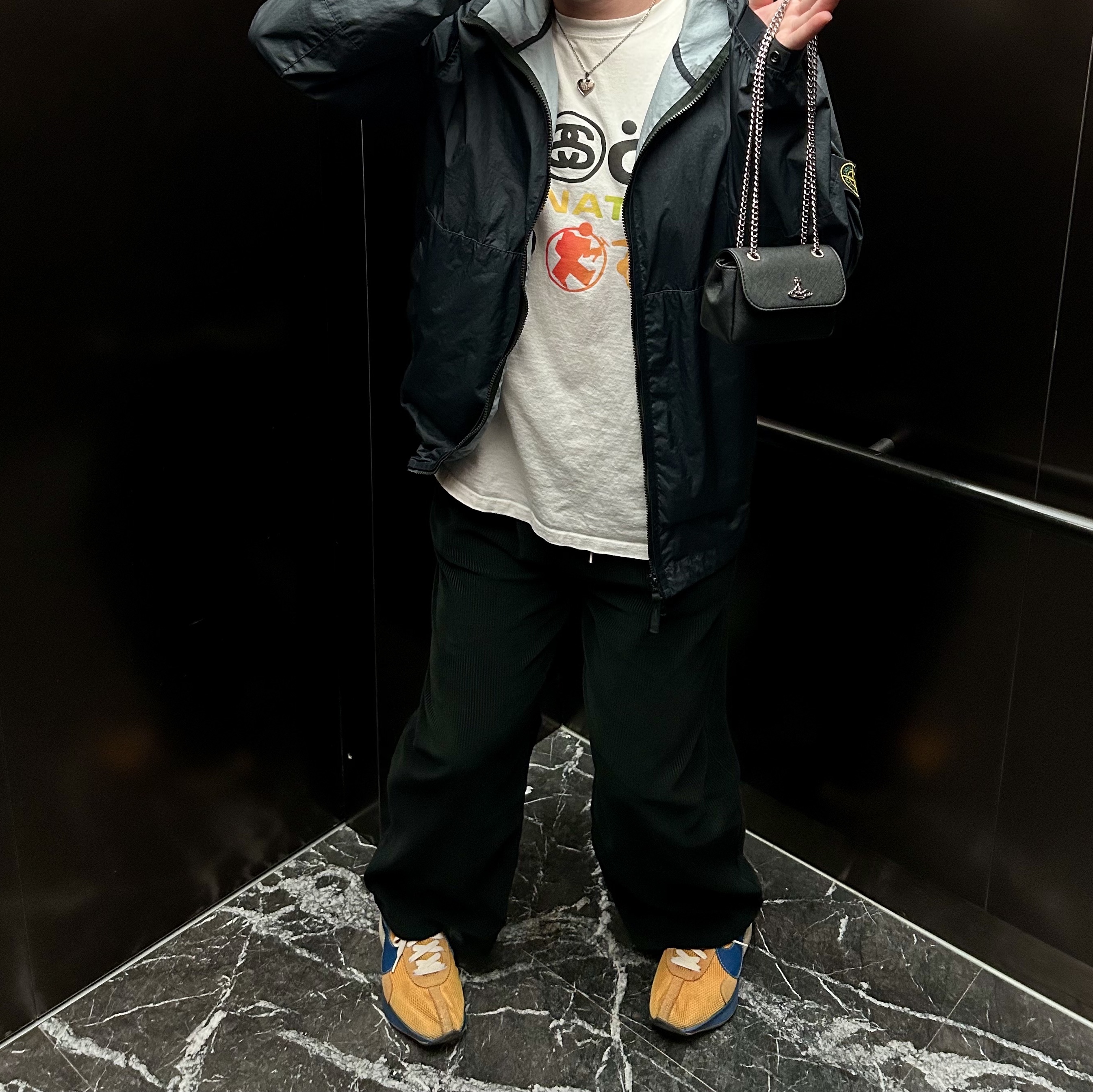 Stone Island 40523 Membrana 3L TC Jacket Navy Blue - 21SS, Nike Moon Racer Yellow Ochre Gym Blue 착용 스타일 - 2