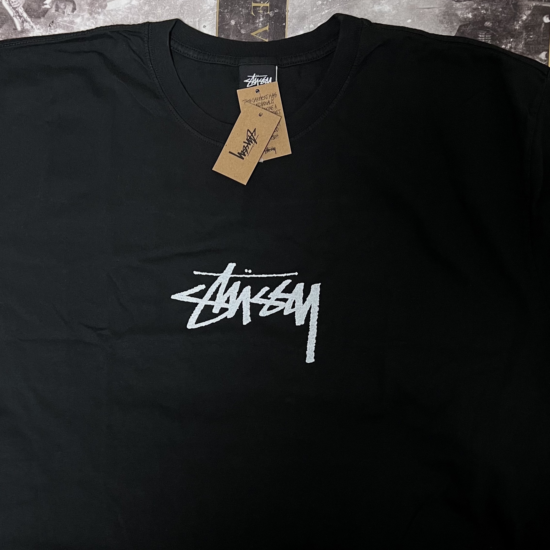 Stussy Small Stock LS T-Shirt Pigment Dyed Black 착용 스타일
