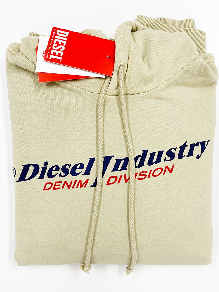 Diesel S-Ginn-Hood-Ind Hoodie Biege 착용 스타일 - 2