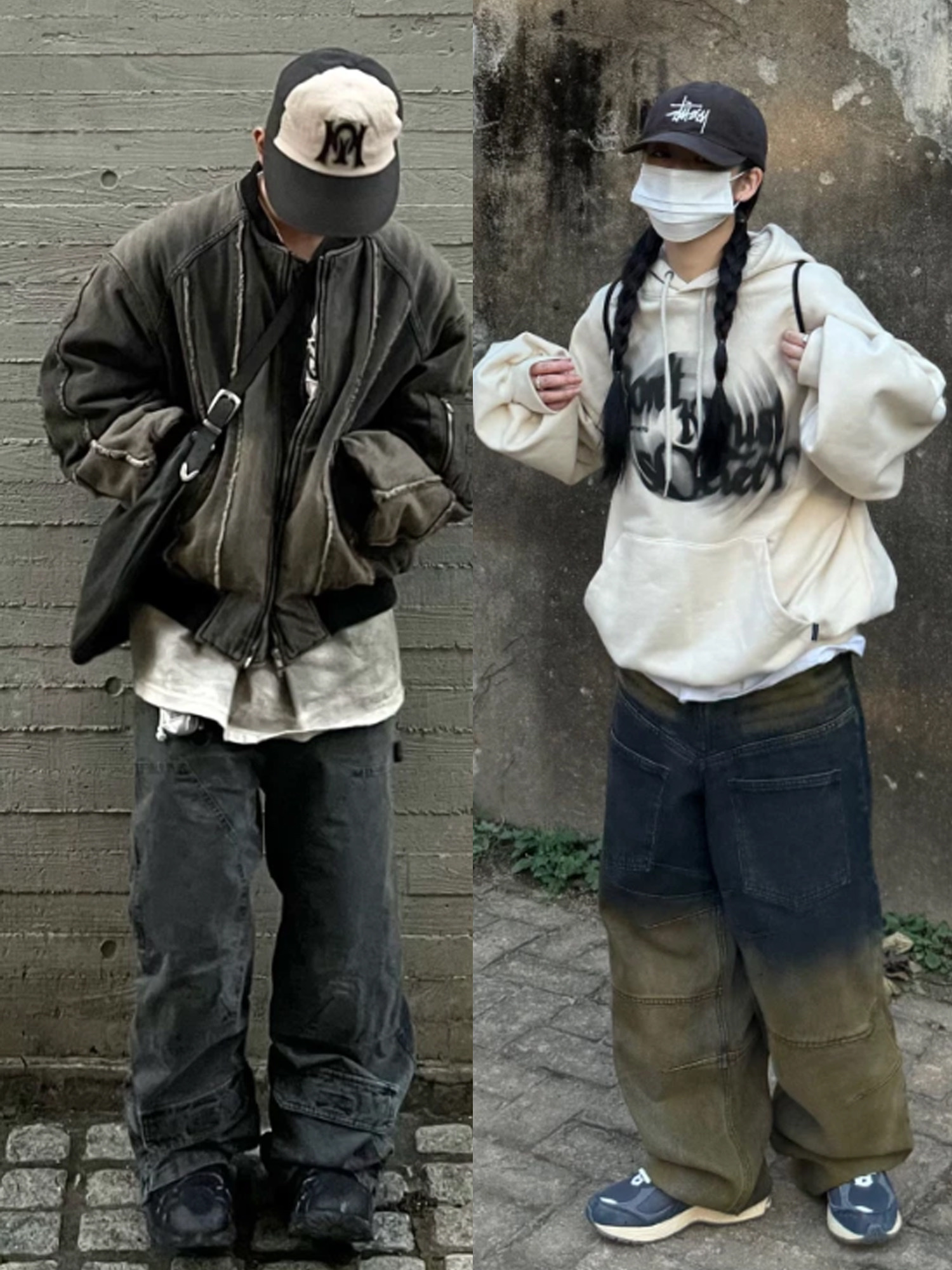 (W) The North Face Nuptse Short Jacket Black, Nike Air Kukini Triple Black 착용 스타일 - 2