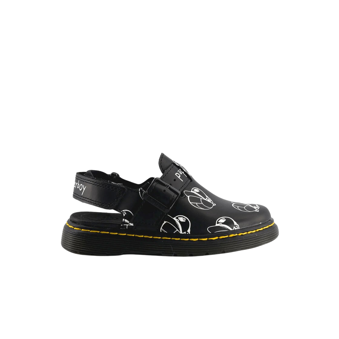 (키즈) 닥터마틴 x 페이퍼보이 조지 2 뮬 블랙((Kids) Dr.Martens x Paperboy Jorge II Mules Black)