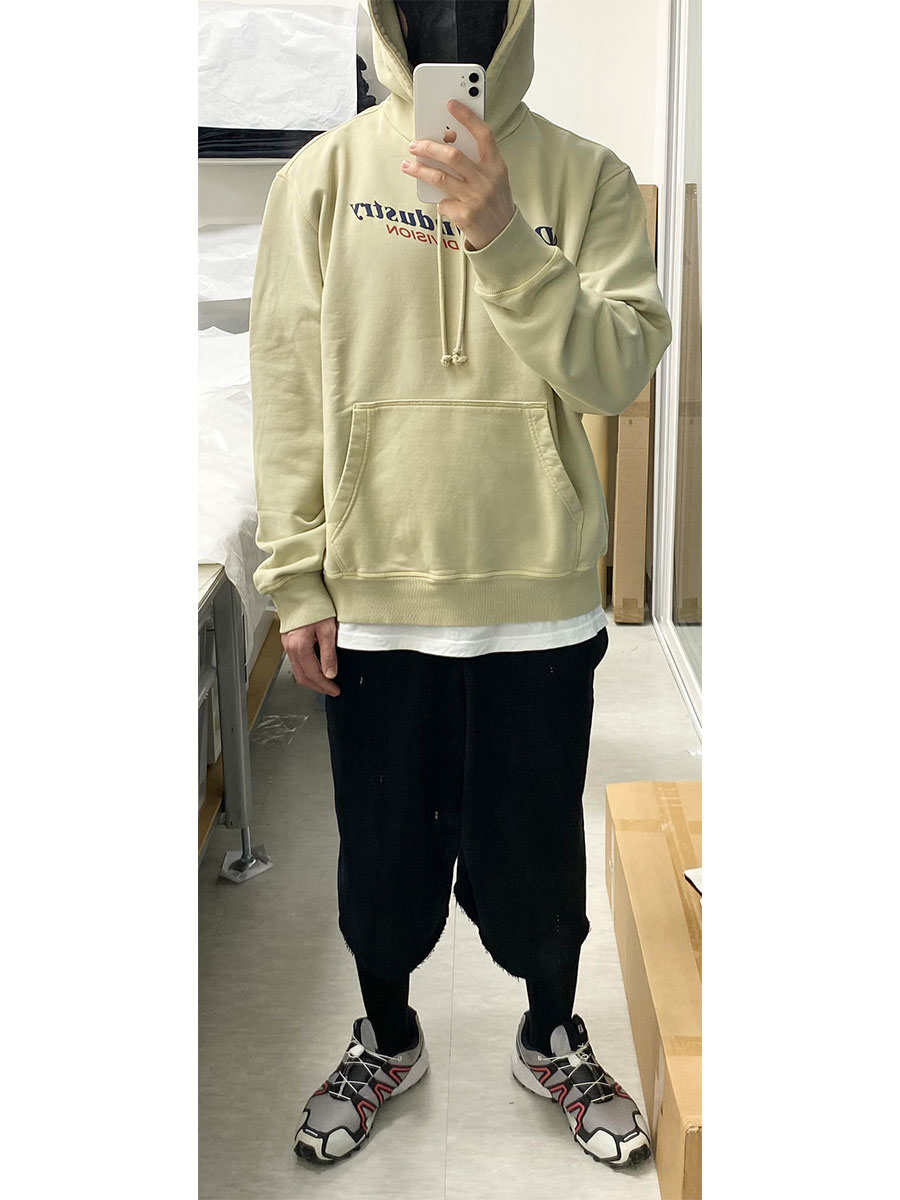 Diesel S-Ginn-Hood-Ind Hoodie Biege 착용 스타일 - 1