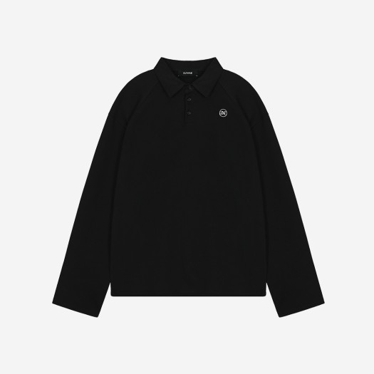 준느 T15 오버핏 럭비 티셔츠 블랙