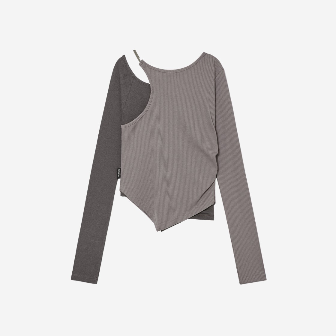 (W) Glowny Miller Cut Out Long Sleeve T-Shirt Grey 상세 이미지 2