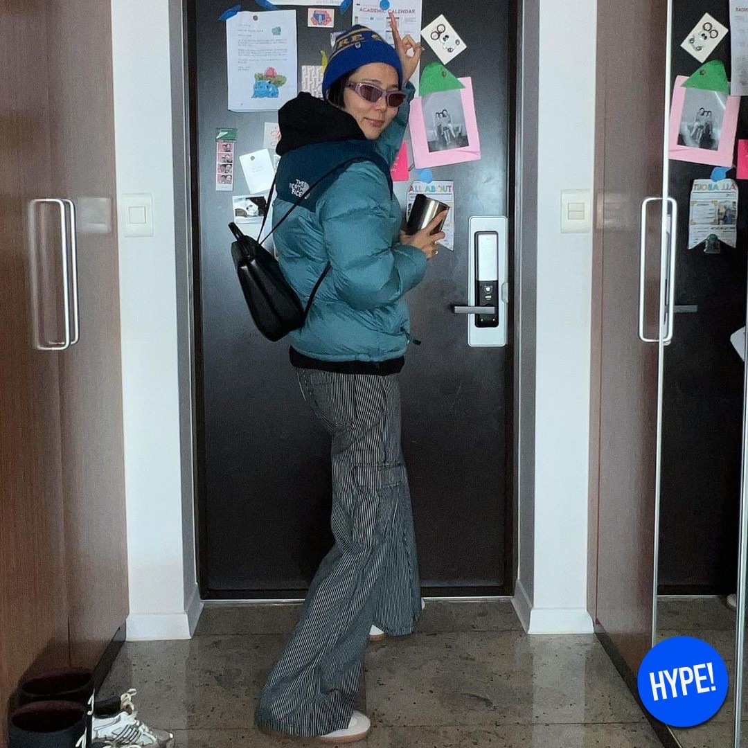 The North Face 1996 Retro Nuptse Jacket Dark Oak, (W) The North Face White Label Novelty Nuptse Down Jacket Black 착용 스타일 - 6