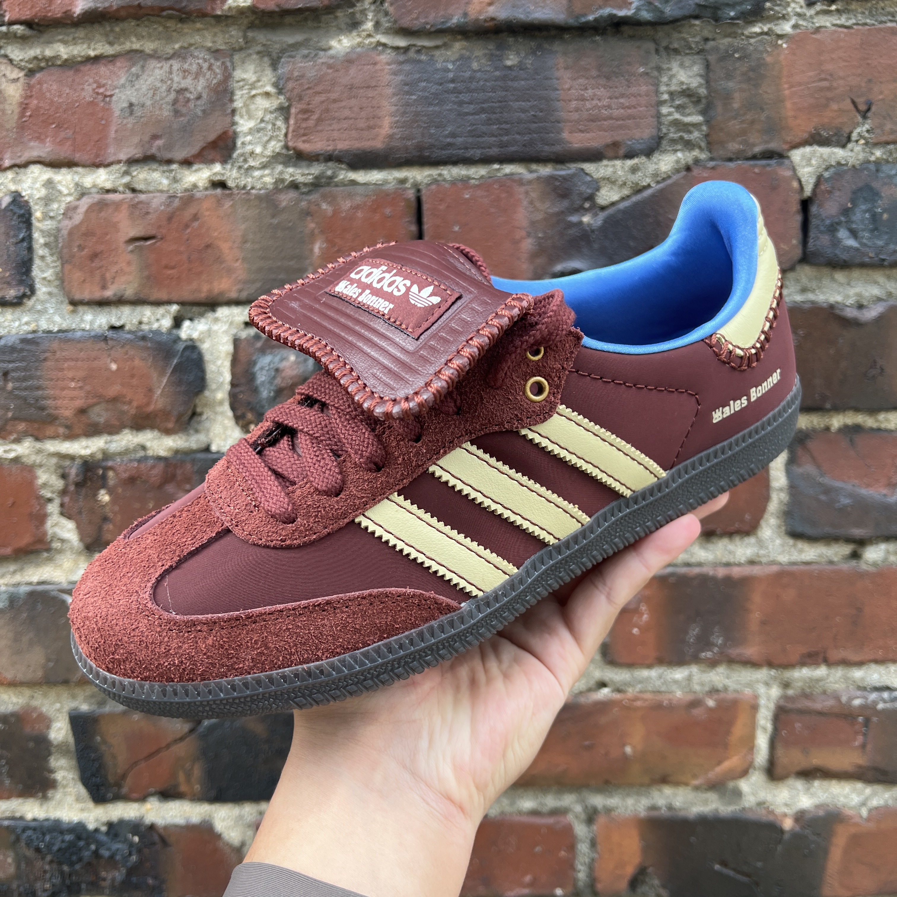 Adidas x Wales Bonner Nylon Samba Fox Brown Sandy Beige 착용 스타일 - 2