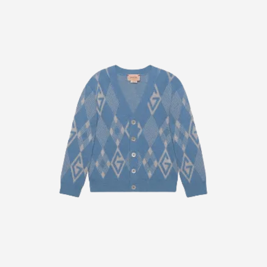 (Kids) Gucci G Rhombus Wool Cardigan Blue 상세 이미지 1