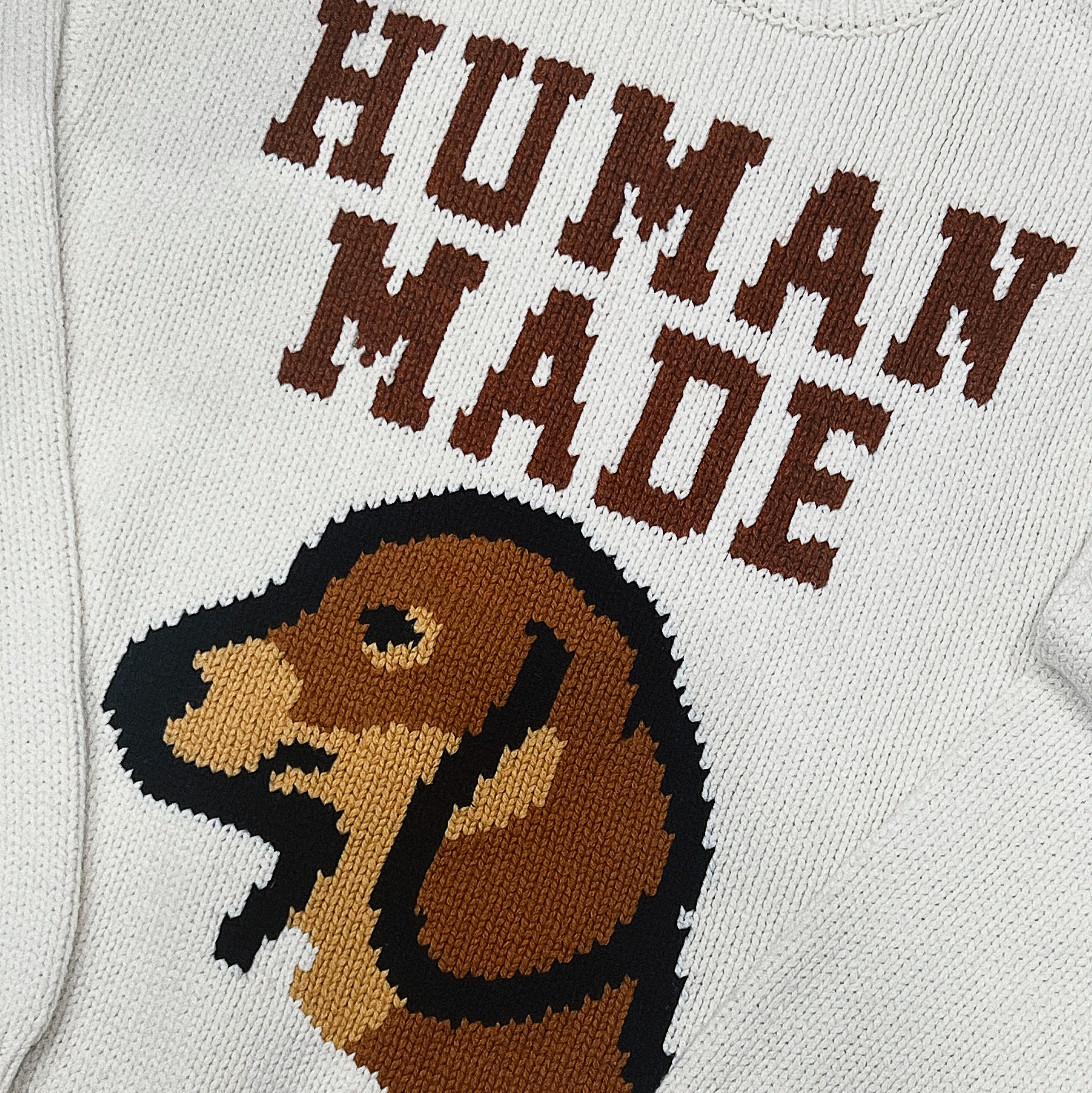 Human Made Dachs Knit Sweater White 착용 스타일
