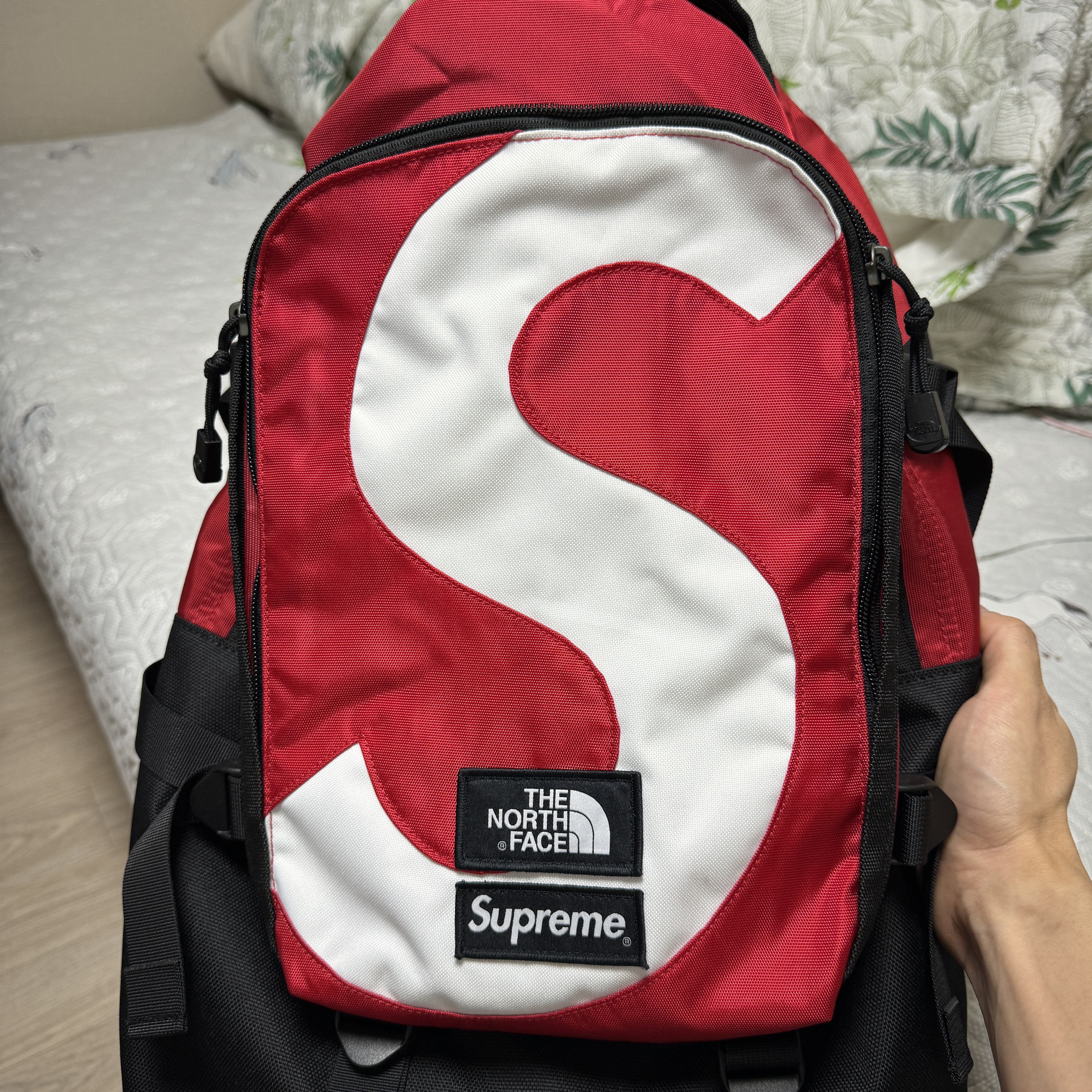 Supreme x The North Face S Logo Expedition Backpack Red - 20FW 착용 스타일