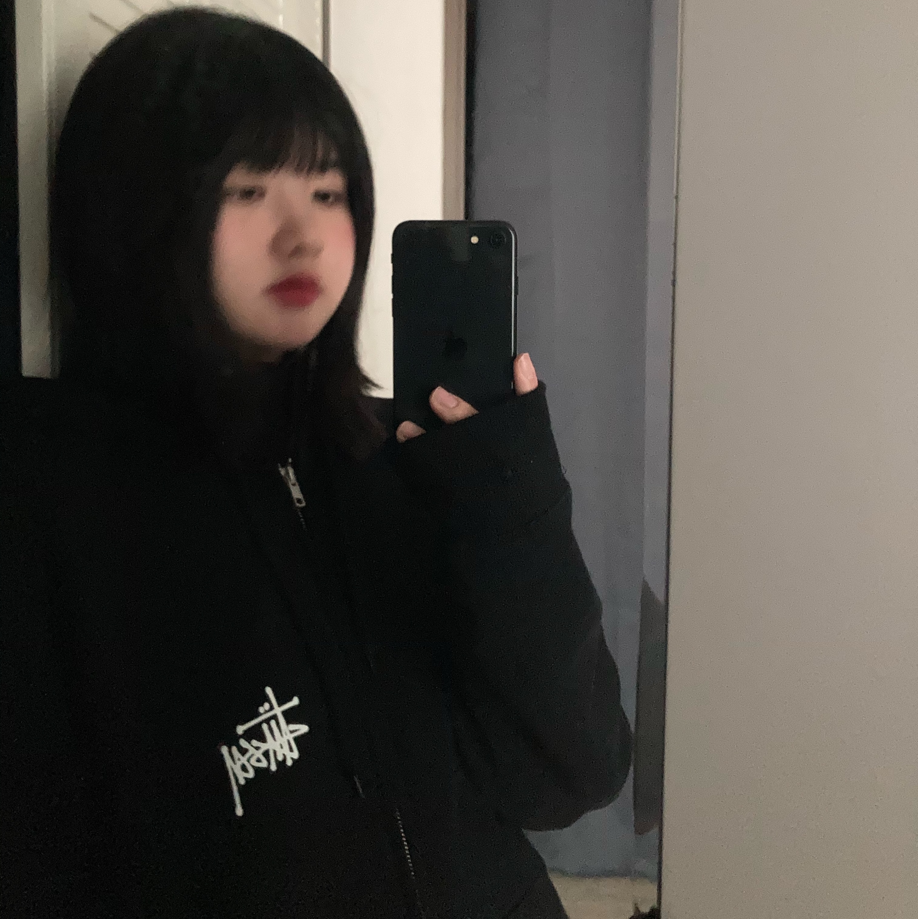 Stussy Basic Stussy Zip Hoodie Black 2023 착용 스타일 - 1