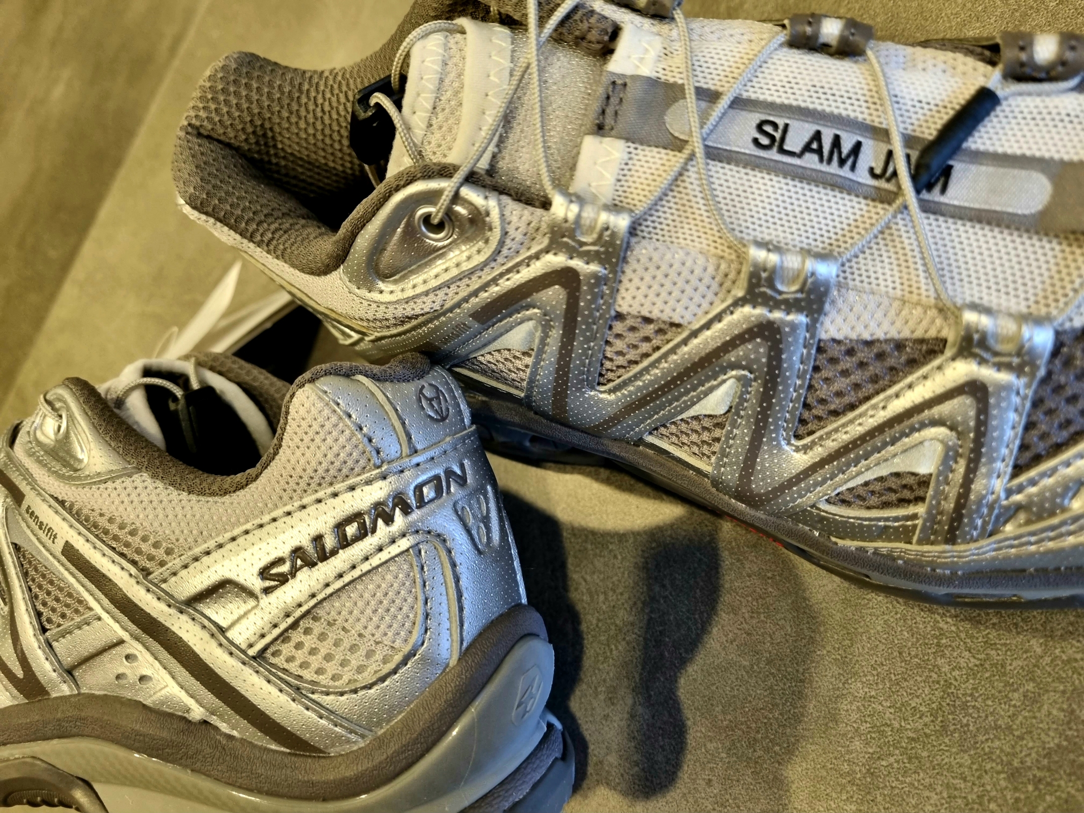 Salomon x Slam Jam XT-Quest Plum Kitten Lunar Rock 착용 스타일 - 5