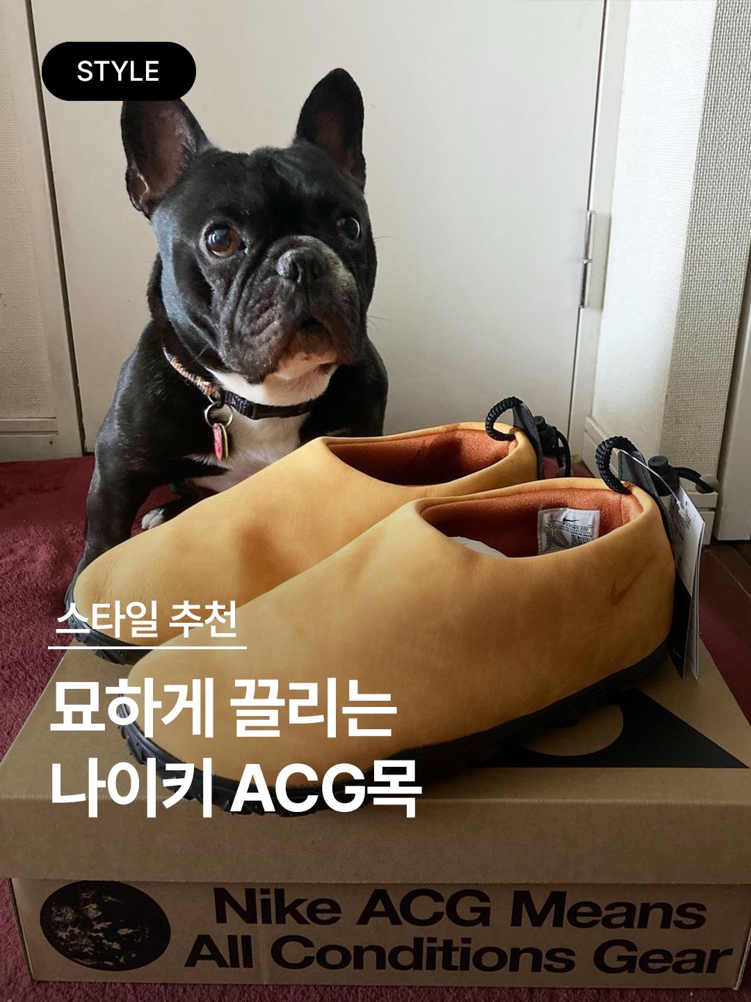 Nike ACG Moc PRM Black Leather, Nike Air Moc Tech Fleece Grey 착용 스타일 - 1