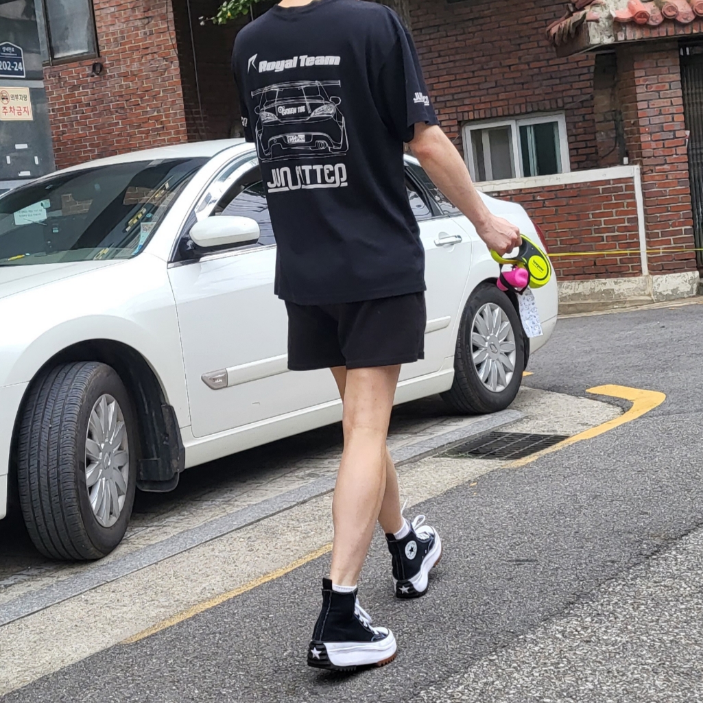Converse Run Star Hike Hi Black White Gum 착용 스타일