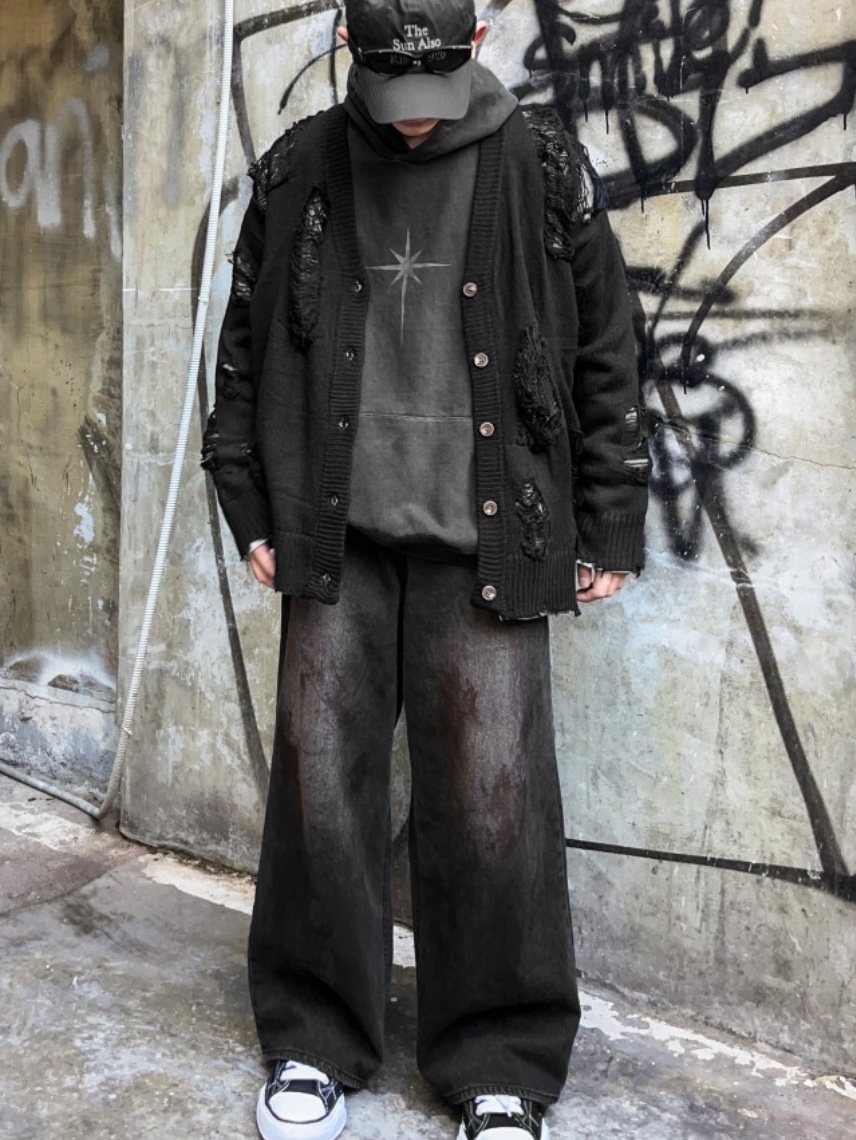 Maison Mihara Yasuhiro Peterson OG Sole Canvas Low Sneakers Black 착용 스타일 - 2