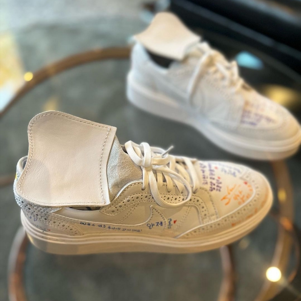 Nike x Peaceminusone Kwondo1 White 착용 스타일 - 2