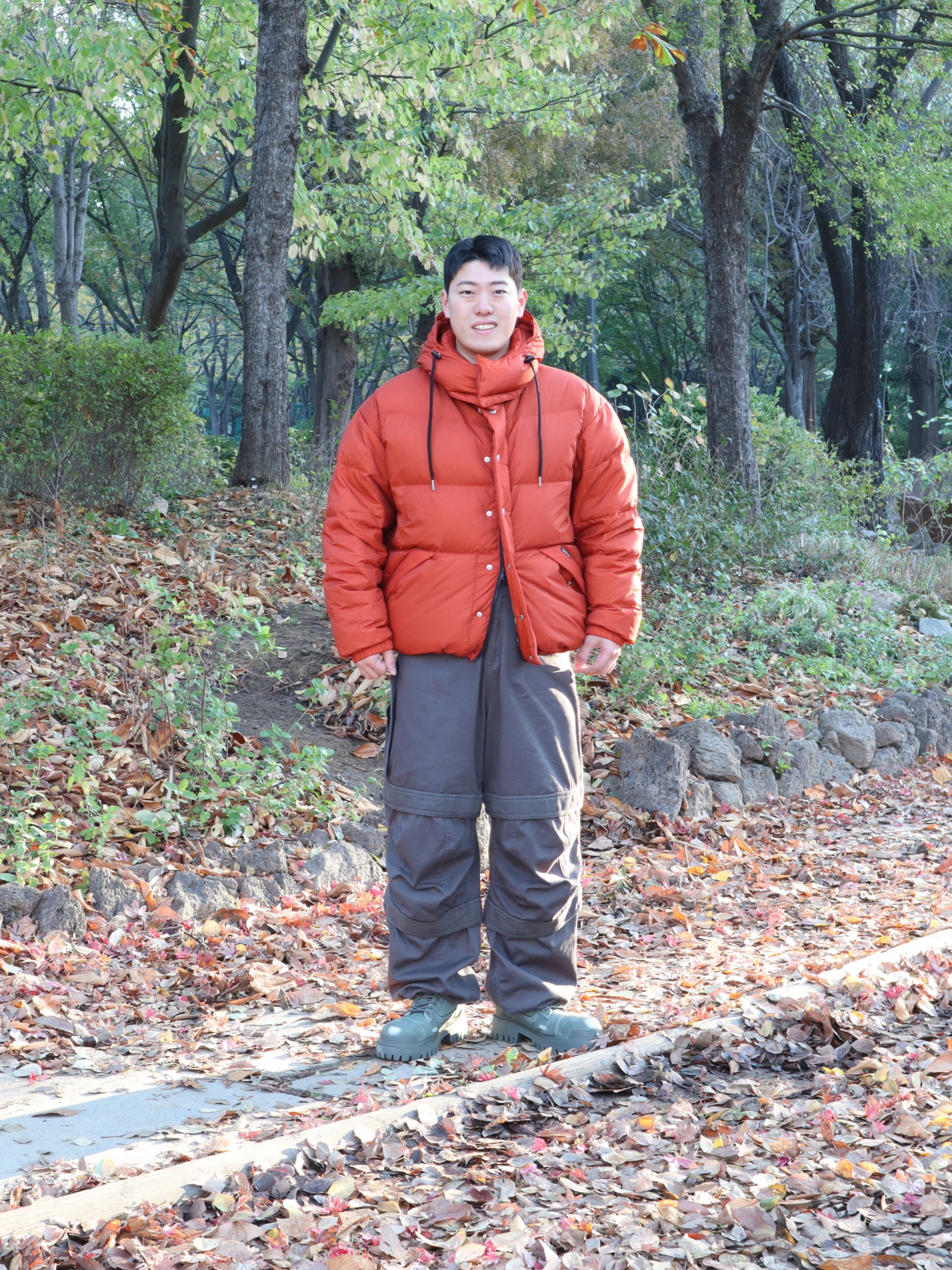 Farfromwhat Far Layered Work Pants Charcoal 착용 스타일 - 4