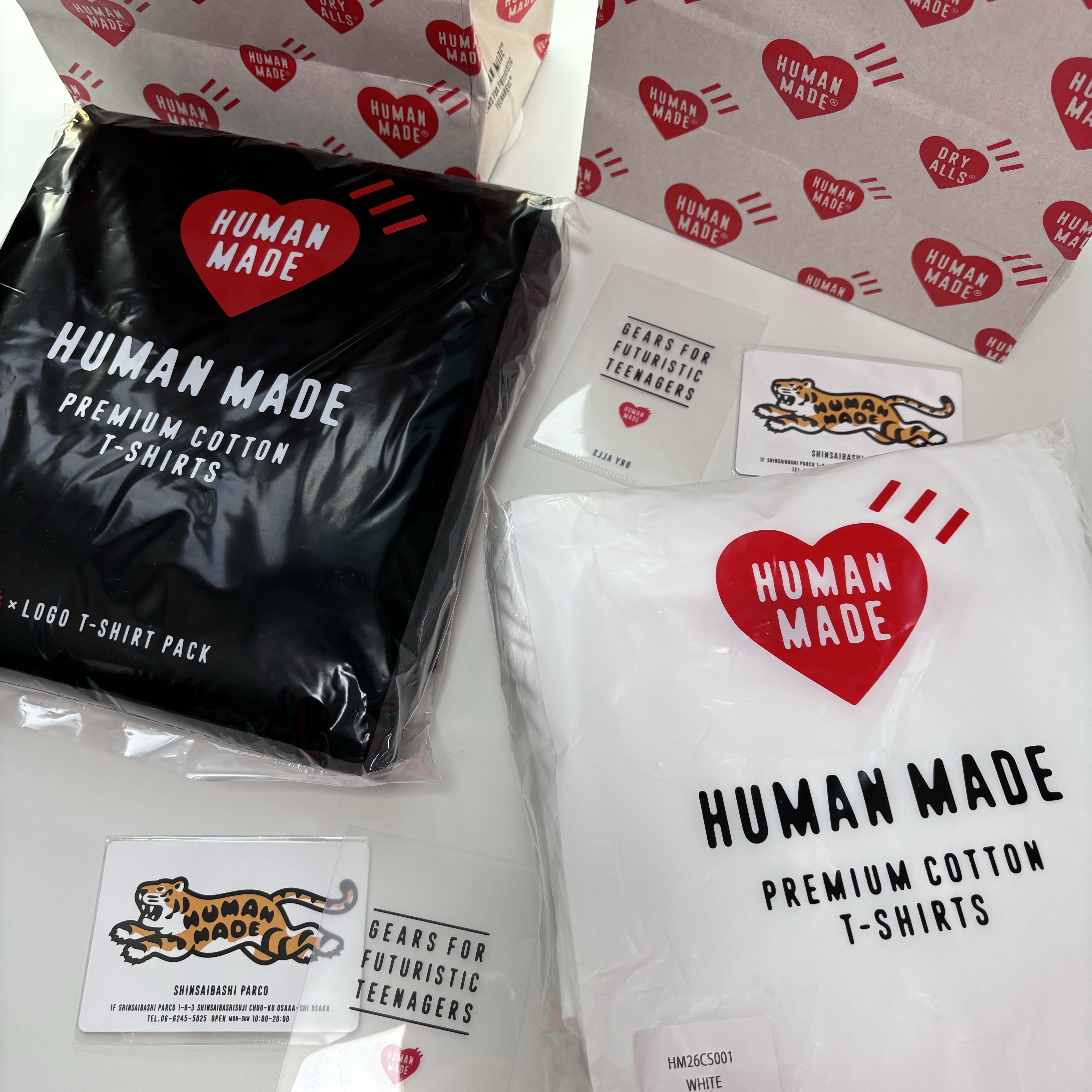 Human Made T-Shirts White (3 Pack) 착용 스타일