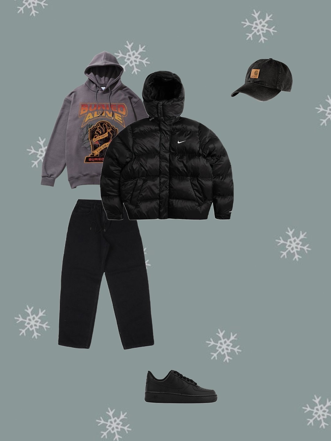 Nike Life Therma-Fit Puffer Jacket Black - Asia, Carhartt Canvas Cap Black 착용 스타일 - 2