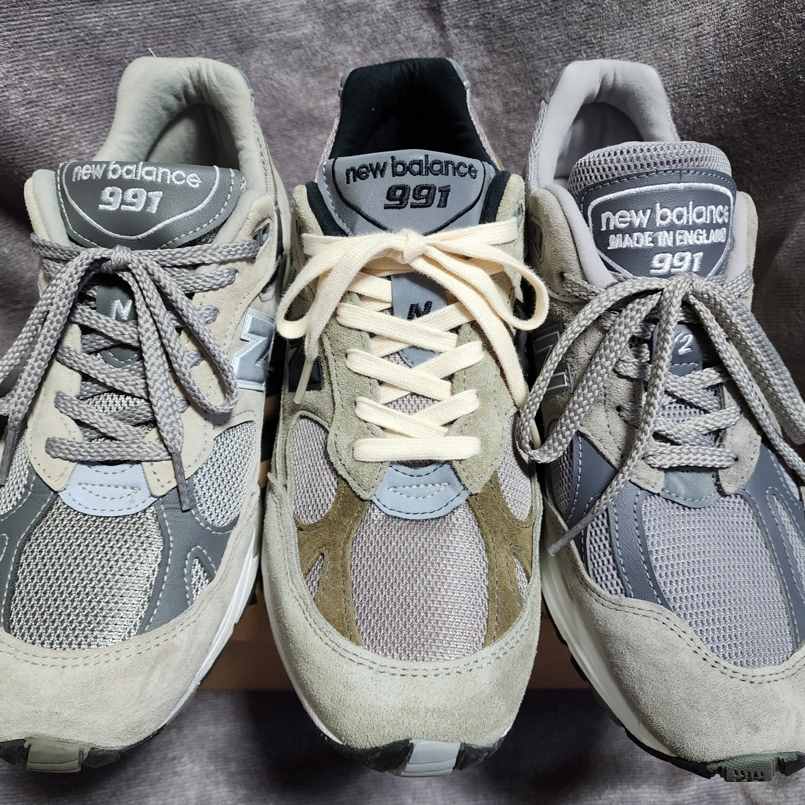 New Balance 991v2 Made in UK Rock Ridge Alloy Silver, New Balance x JJJJound 991 Made in UK Grey 착용 스타일 - 3