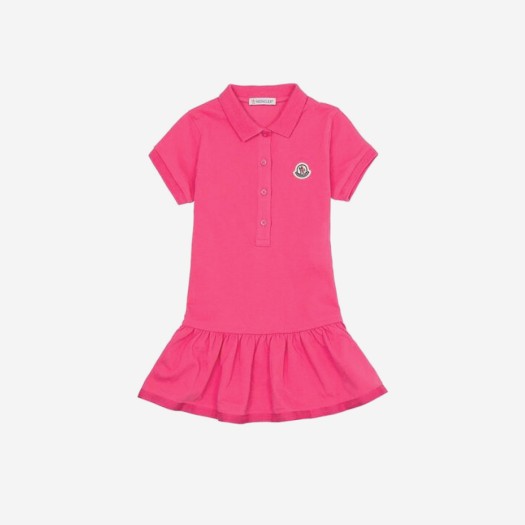 (키즈) 몽클레르 폴로 셔츠 드레스 버블검 핑크 - 23SS