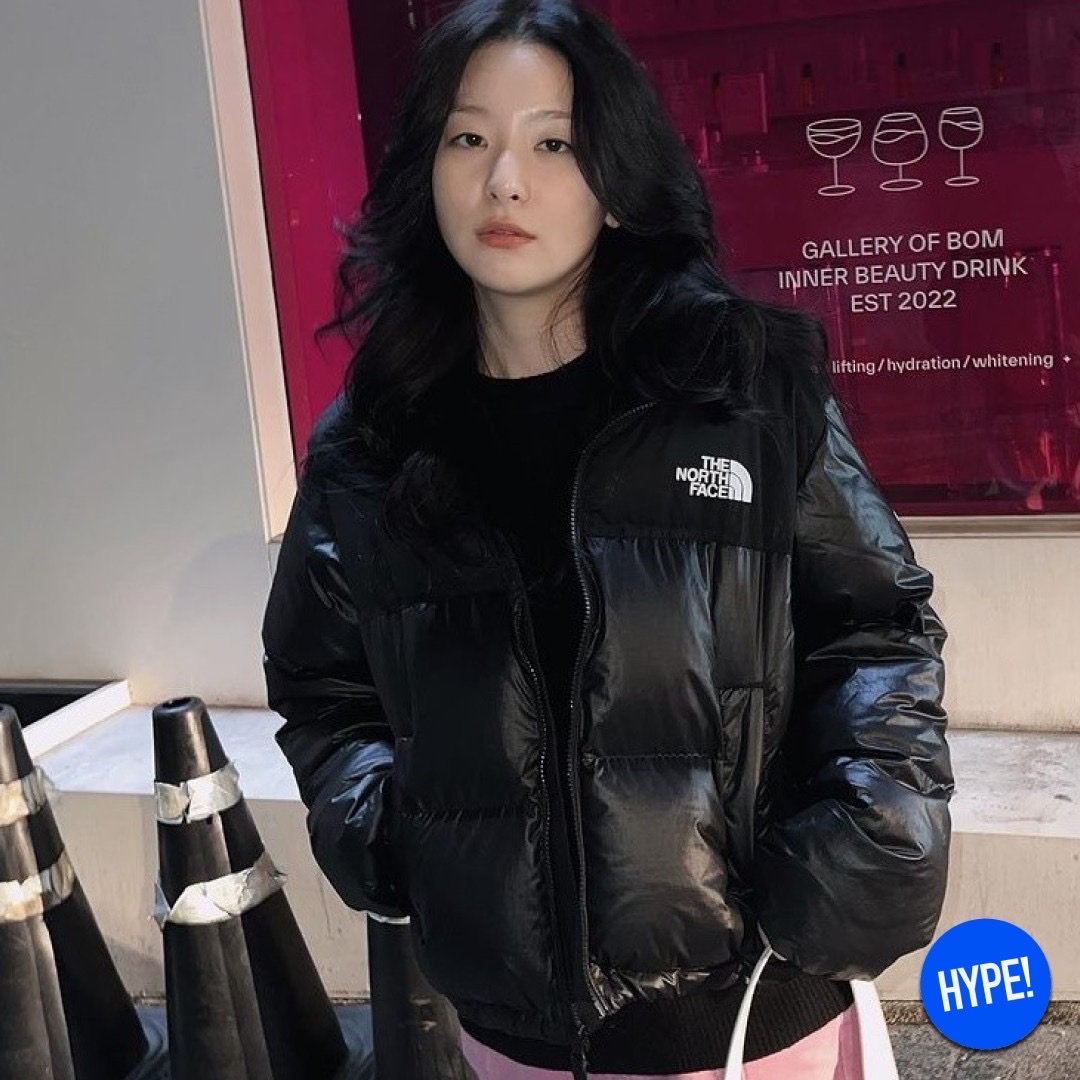The North Face 1996 Retro Nuptse Jacket Dark Oak, (W) The North Face White Label Novelty Nuptse Down Jacket Black 착용 스타일 - 4