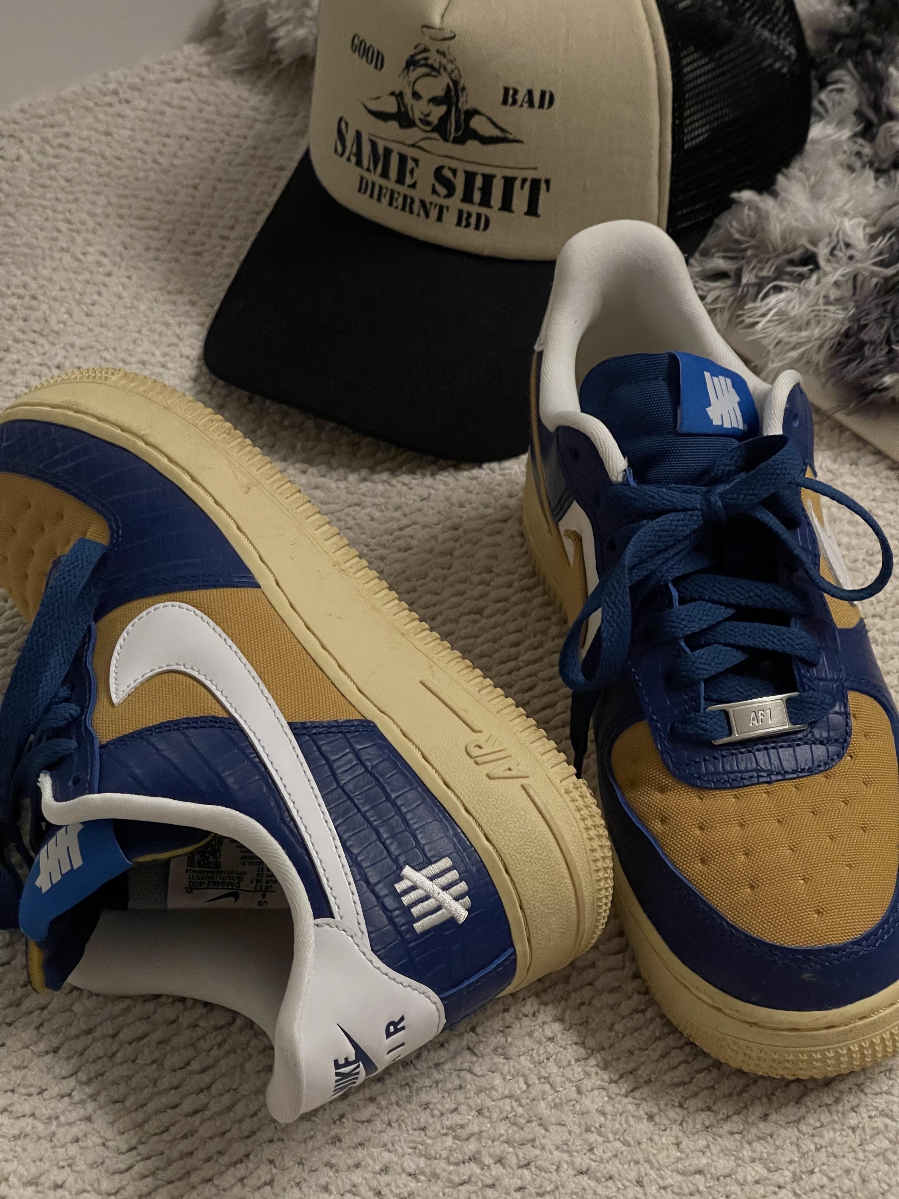 Nike x Undefeated Air Force 1 Low SP 5 On It Court Blue 착용 스타일