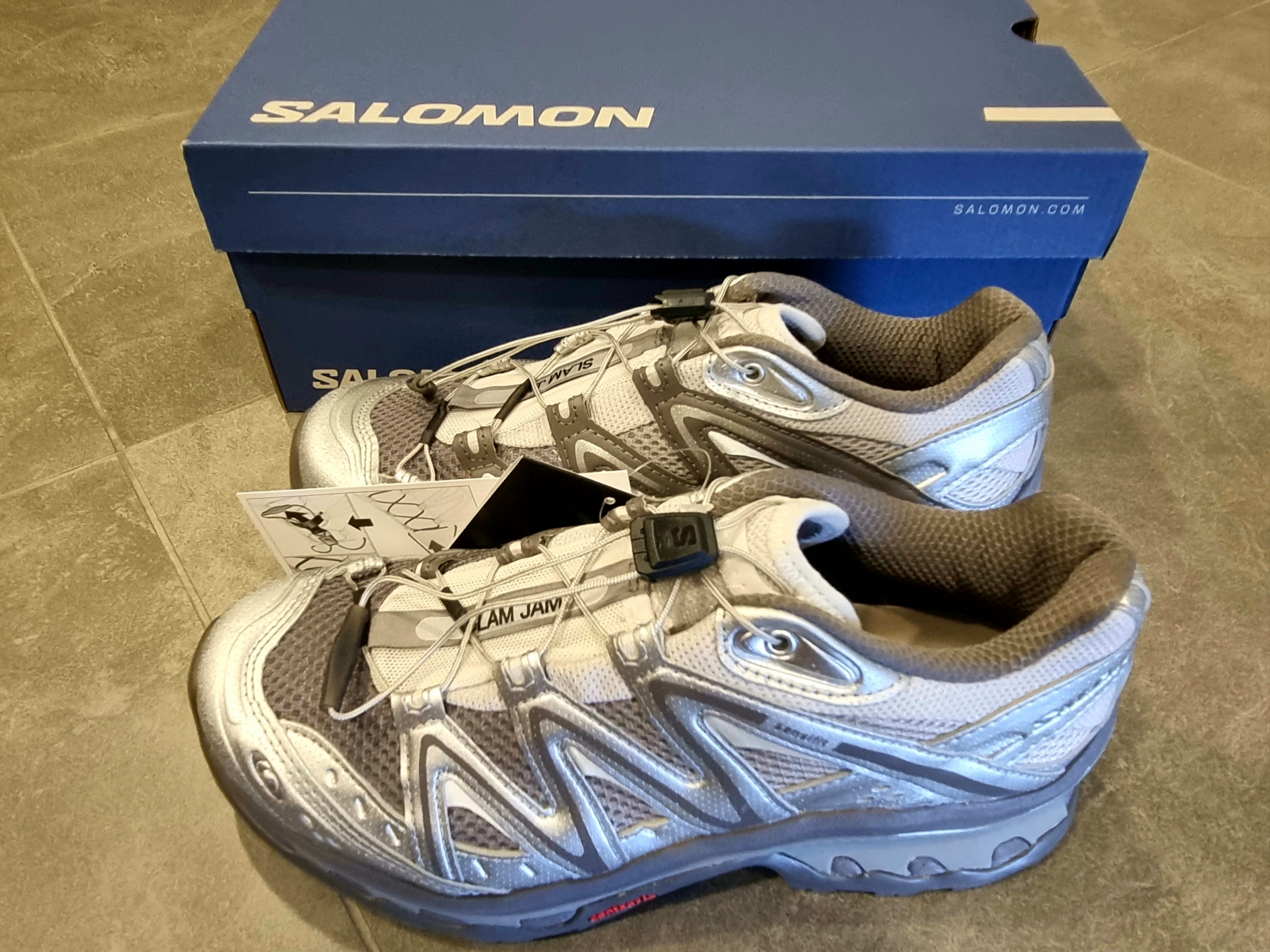 Salomon x Slam Jam XT-Quest Plum Kitten Lunar Rock 착용 스타일 - 6