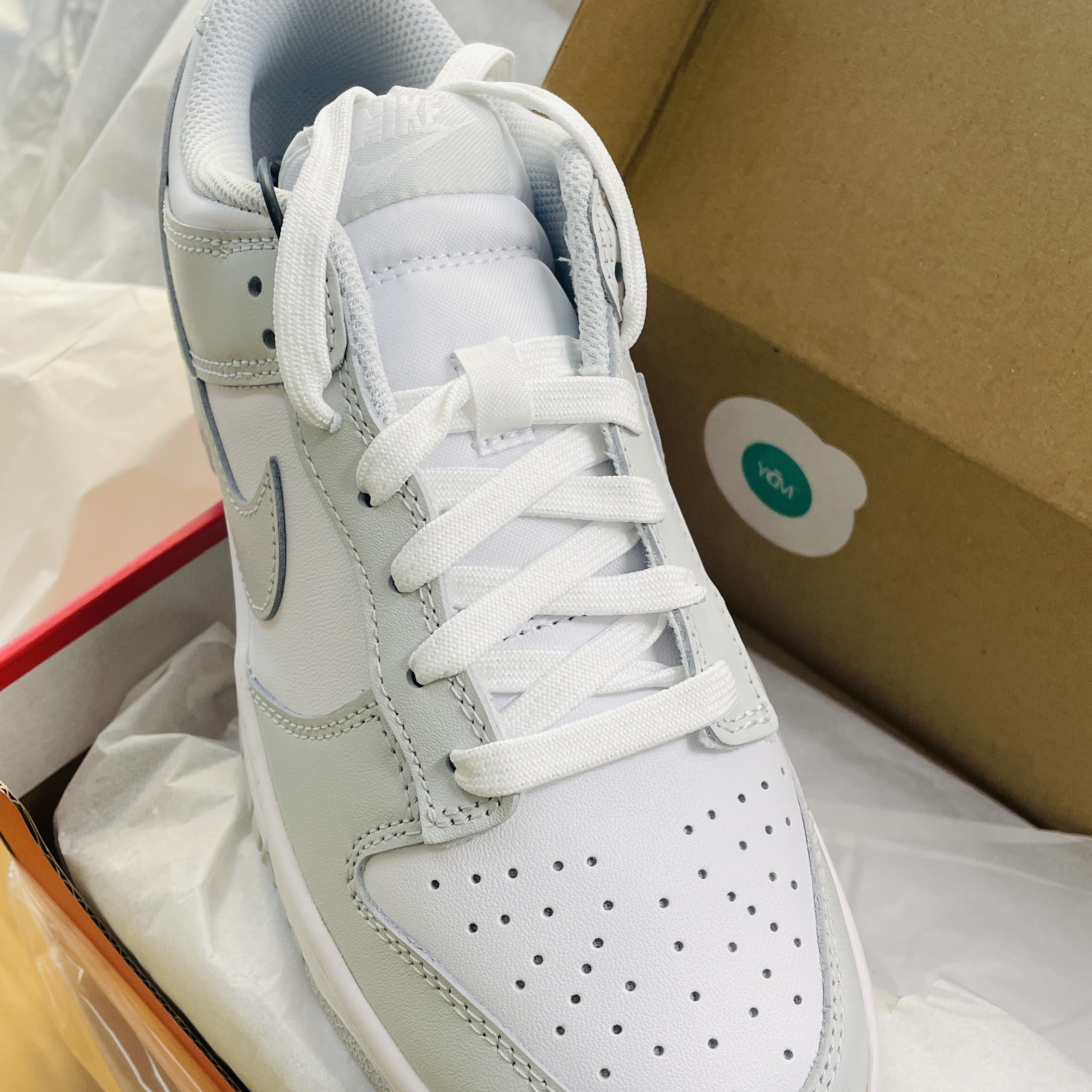 (W) Nike Dunk Low Photon Dust 착용 스타일 - 1