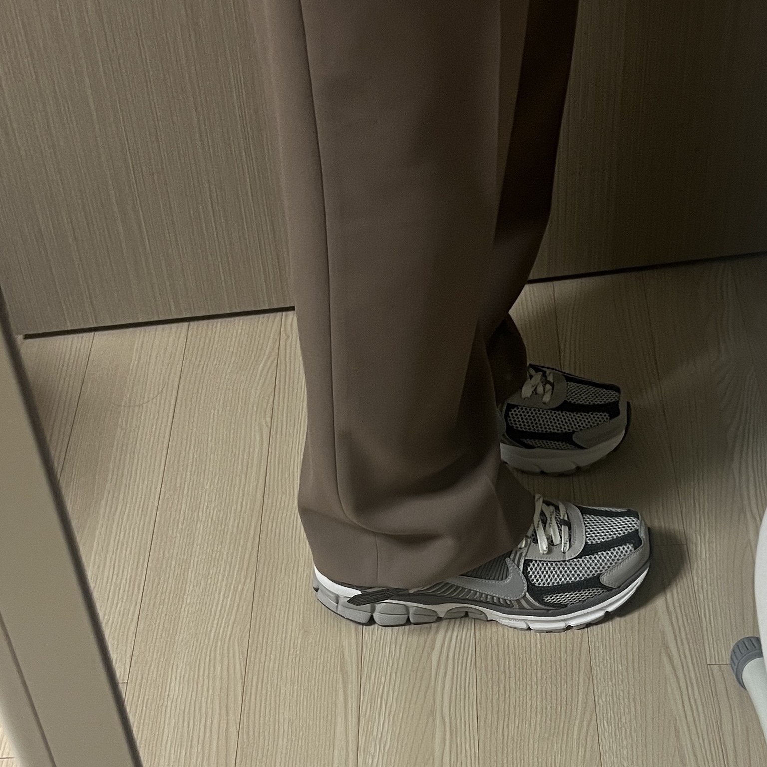 Nike Zoom Vomero 5 PRM Light Iron Ore and Flat Fewter 착용 스타일 - 2