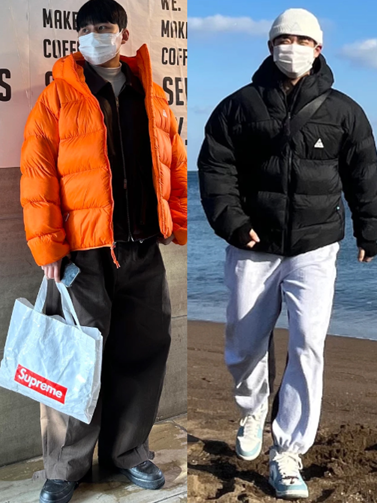 Nike ACG Therma-Fit ADV Lunar Lake Puffer Jacket Black - Asia, Nike ACG Therma-Fit ADV Lunar Lake Puffer Jacket Safety Orange - Asia 착용 스타일 - 3