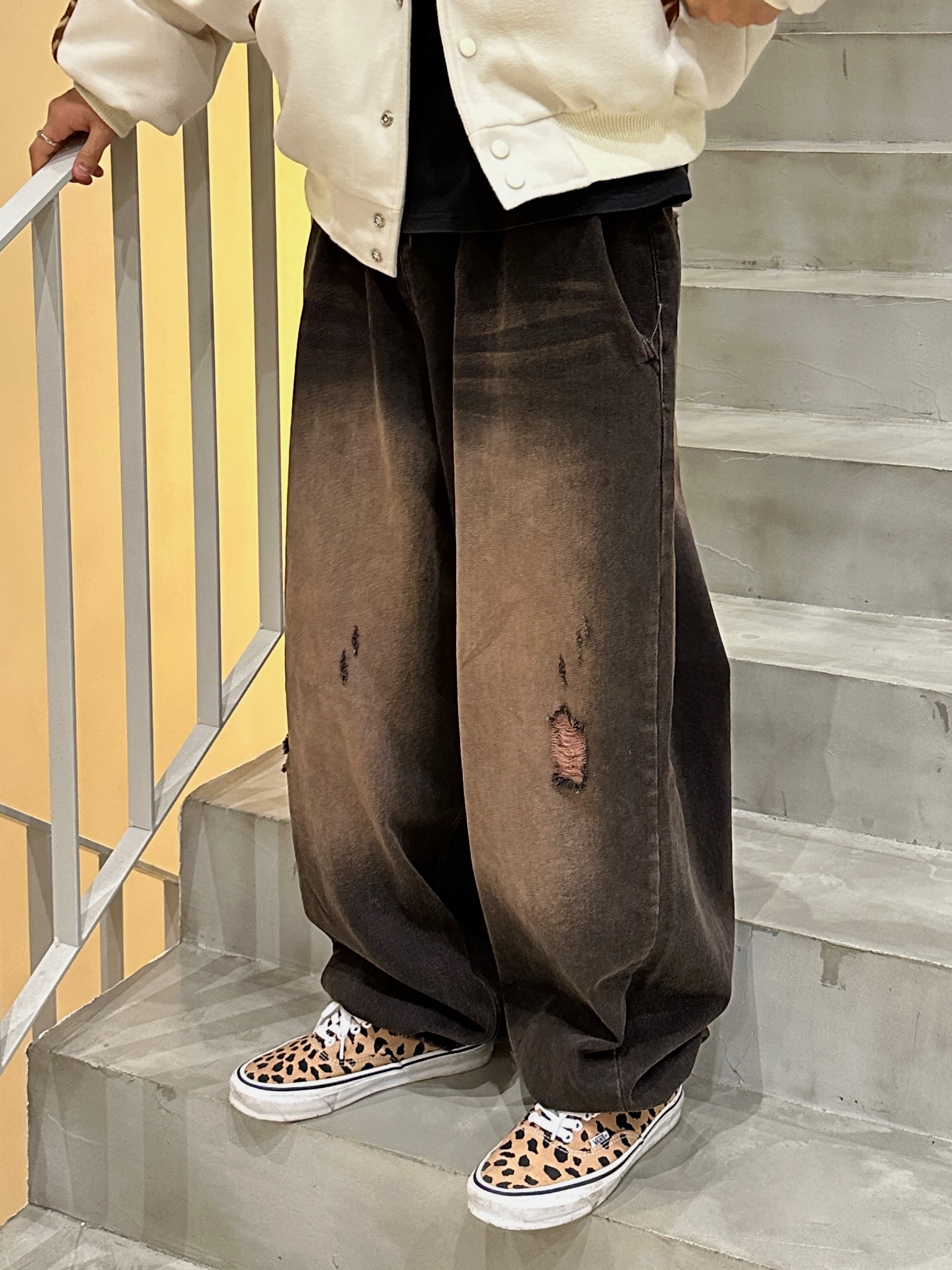 Vans Vault x Wacko Maria OG Authentic LX Leopard Brown 착용 스타일 - 5
