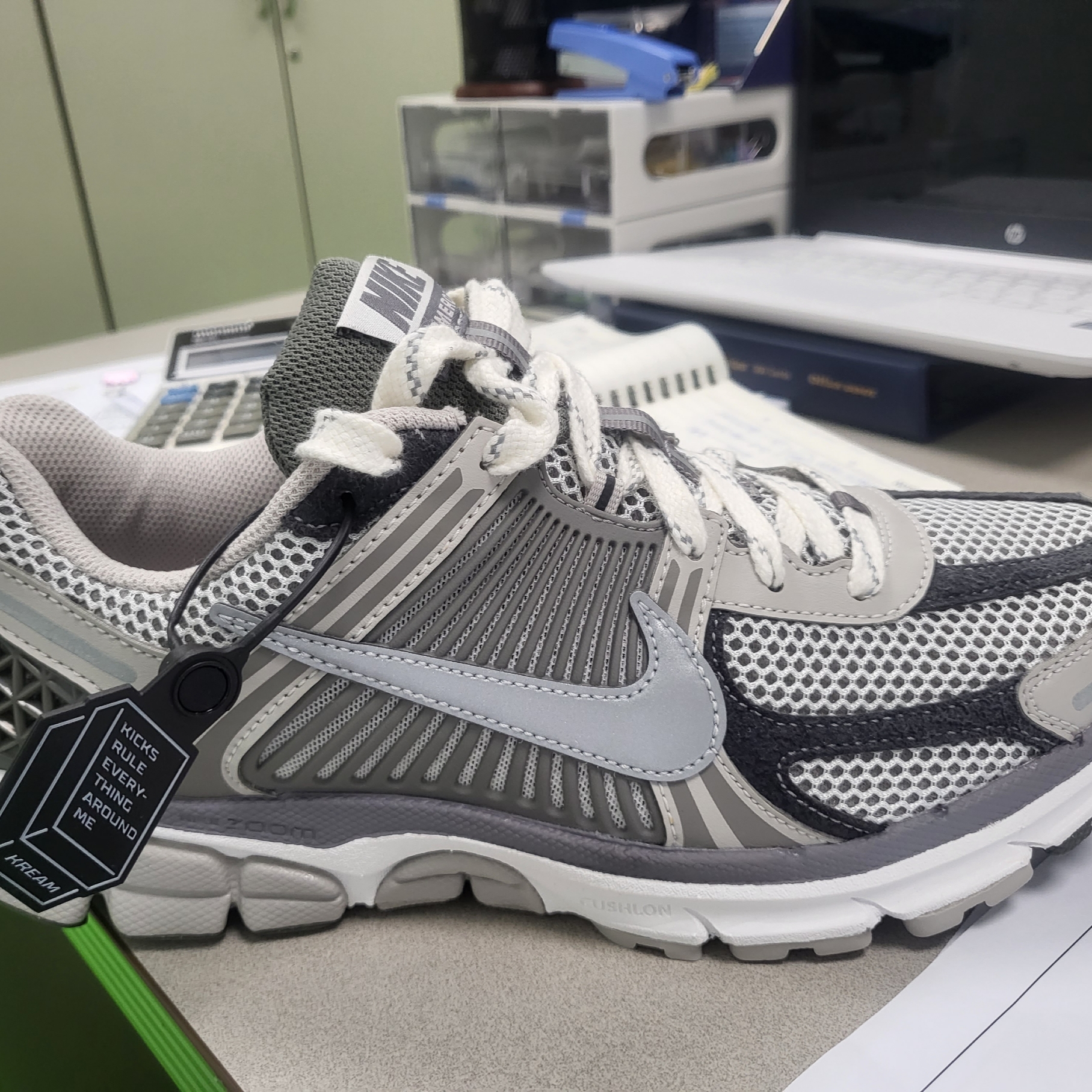Nike Zoom Vomero 5 PRM Light Iron Ore and Flat Fewter 착용 스타일 - 1